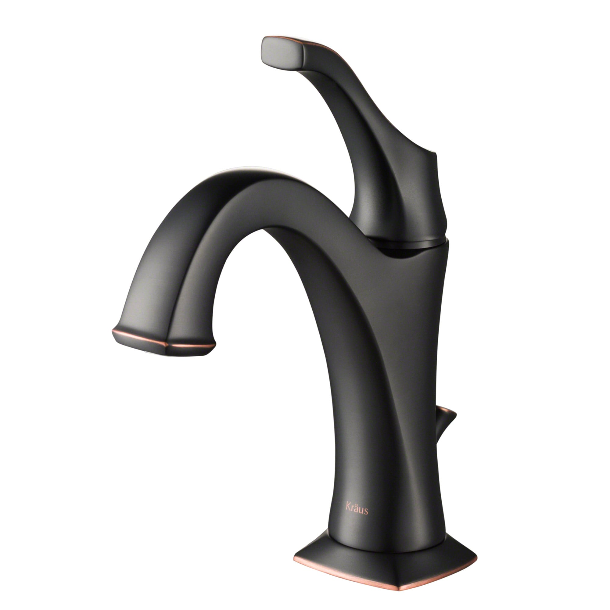 Kraus KBF-1201ORB Arlo Oil Rubbed Bronze Single hole 1-handle WaterSense Low-arc Commercial/Residential Handle Bathroom Sink Faucet with Drain with Deck Plate