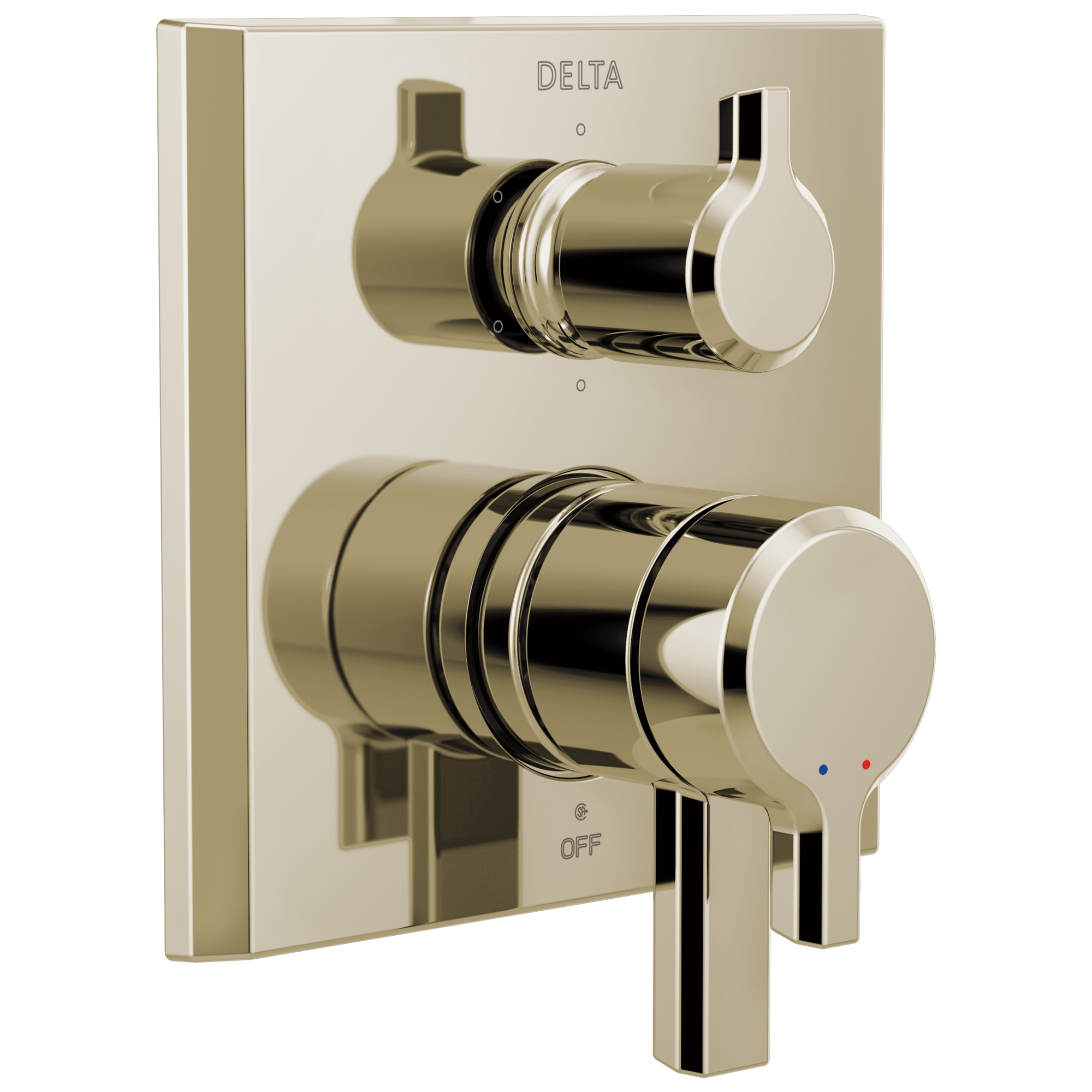 Delta T27999-PN-PR Pivotal Lumicoat Polished Nickel 2.75-Inches Universal Bathtub/Shower Diverter 0.5-Inches -ID