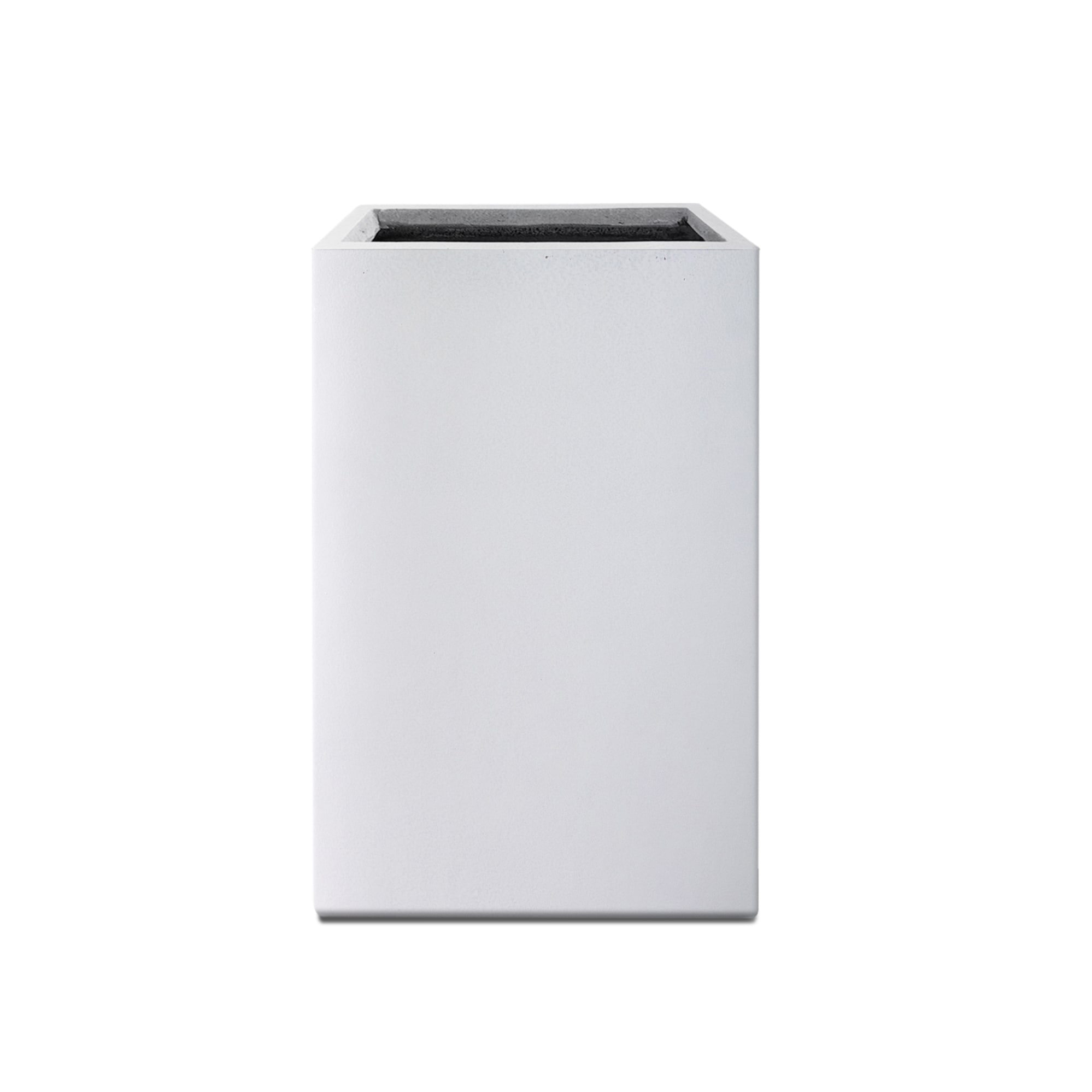 PLANTARA PA002A-8011 Rectangle 9.0-in W Large White Concrete Indoor/Outdoor Planter with Drainage Holes