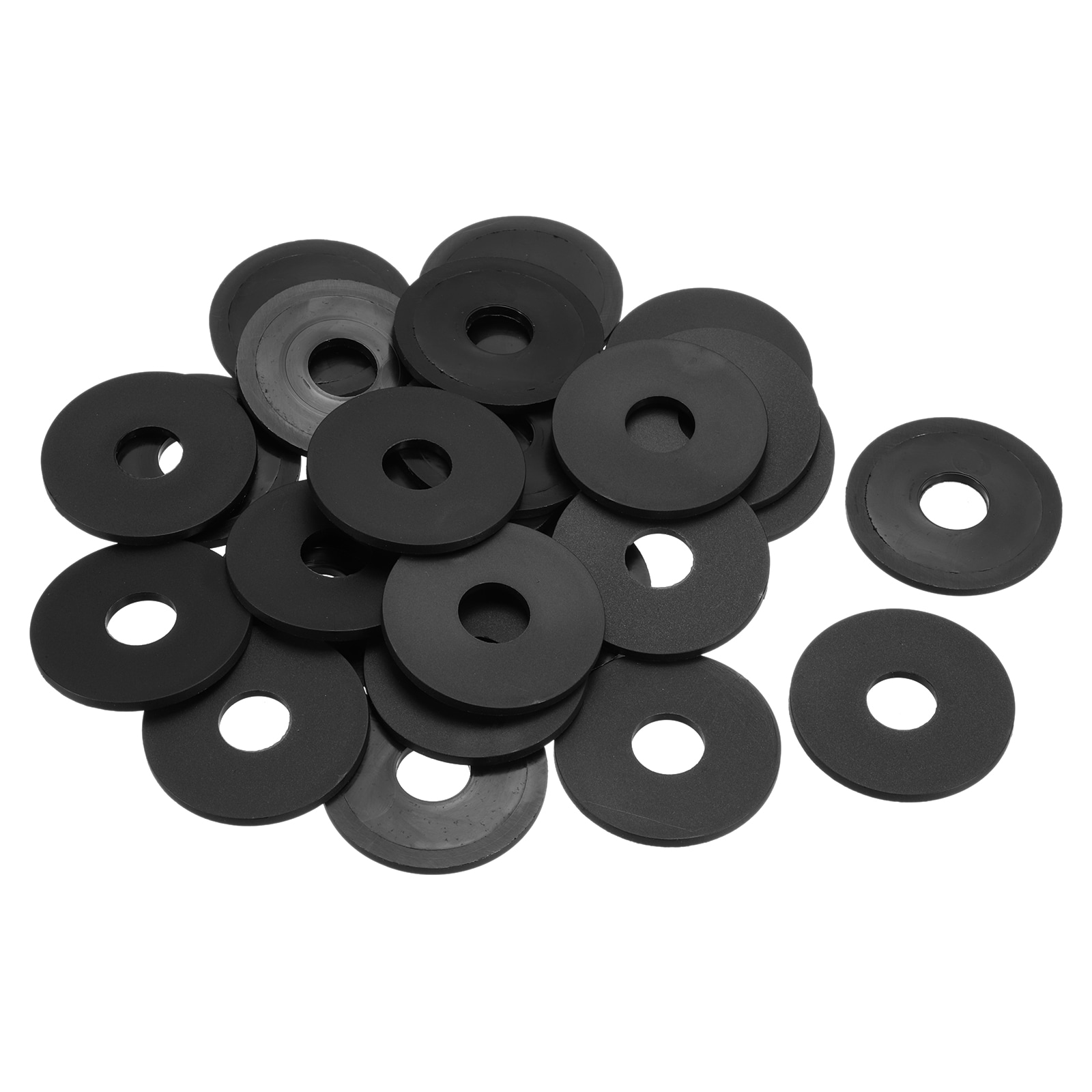 Unique Bargains 25pcs M12 Nylon Flat Washers Plain Washer 12mm ID 50mm OD 3mm Thick Plastic Washers for Screws Bolts Garden Faucet Plumbing Washers Repair Black