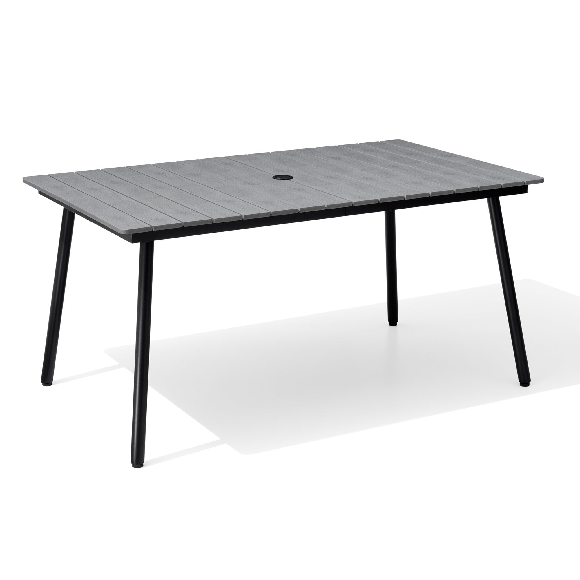 Crestlive Products CL-TB012GRY150 Patio table Rectangle Outdoor Dining 35-in W x 70-in L with Umbrella Hole