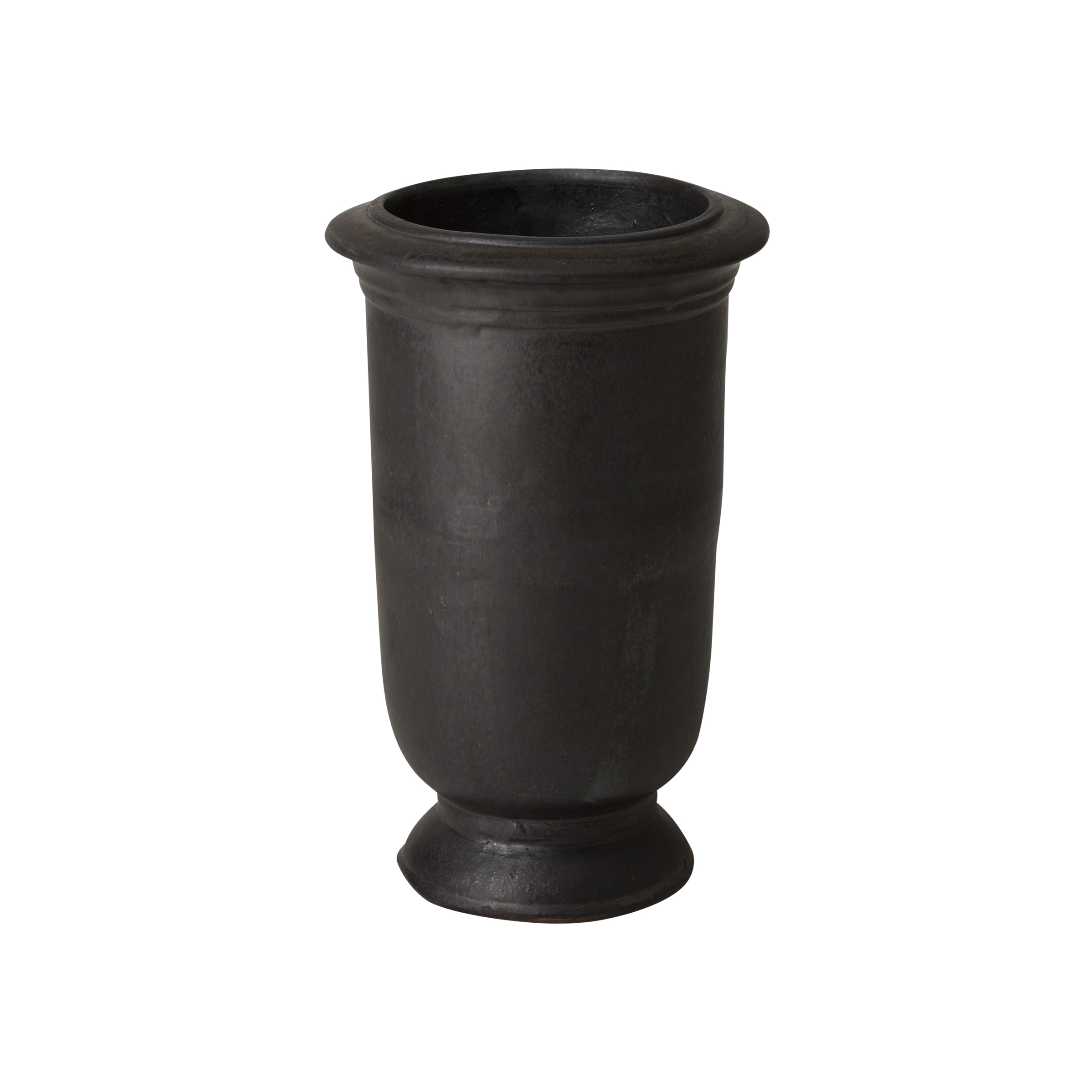 Emissary 12479MB-1 Round 13.5-in W Large Black Ceramic Indoor/Outdoor Planter with Drainage Holes