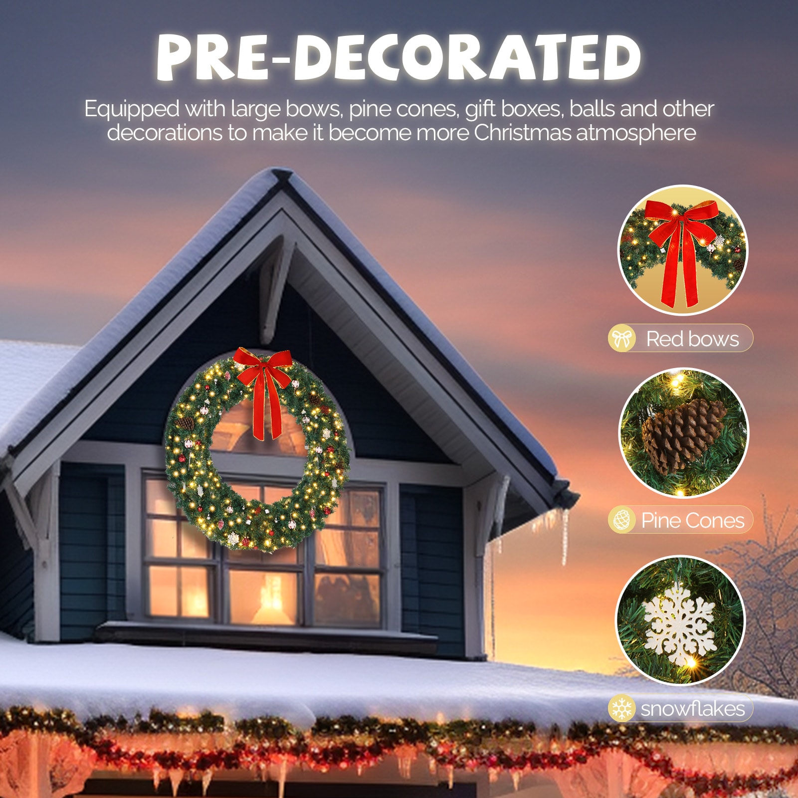 VINGLI LS-G61000028 Artificial-Christmas-Wreaths - View #5