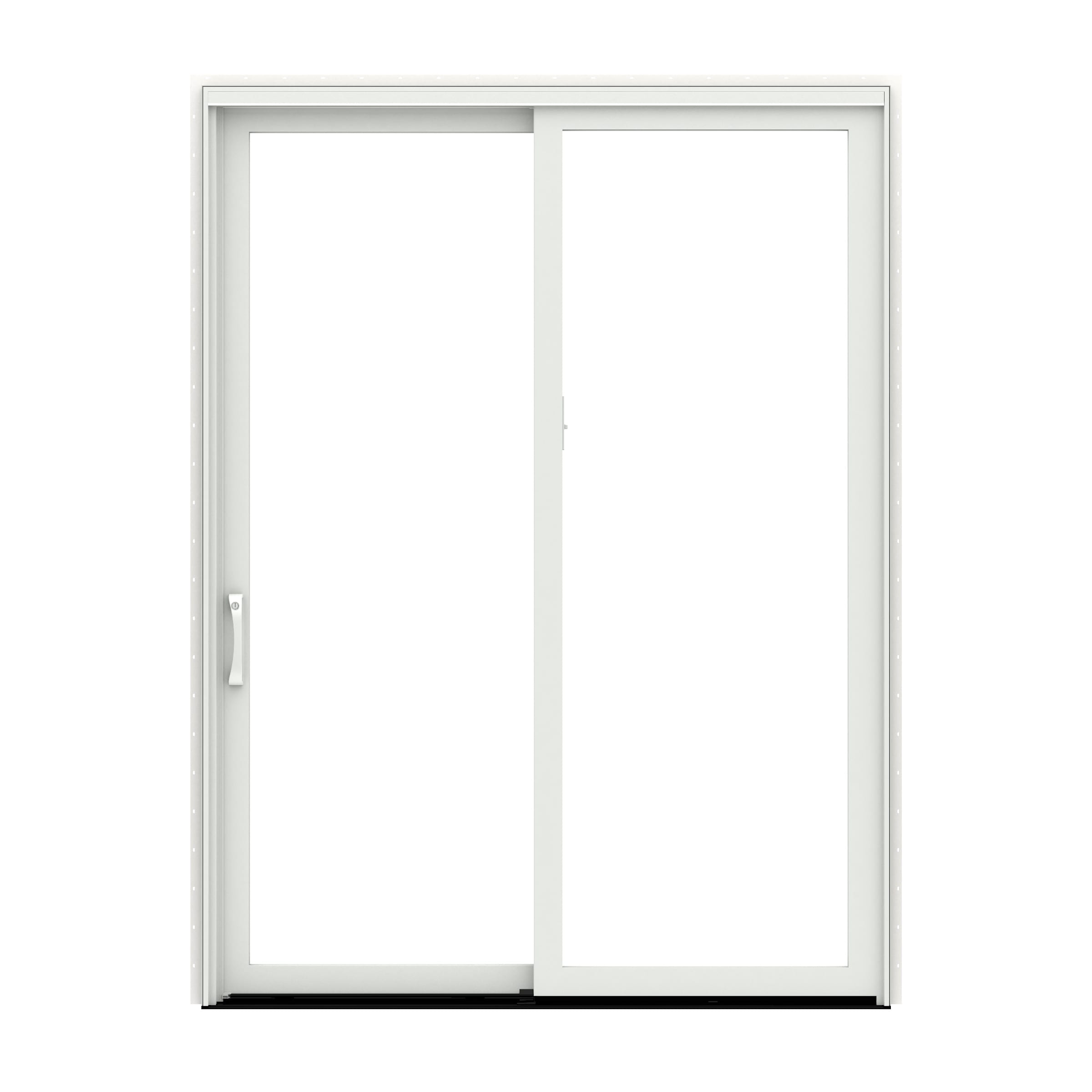 Impervia Series 96-in x 80-in Low-e Argon White Fiberglass Sliding Left-Hand Sliding Double Patio Door | - Pella 1000011479