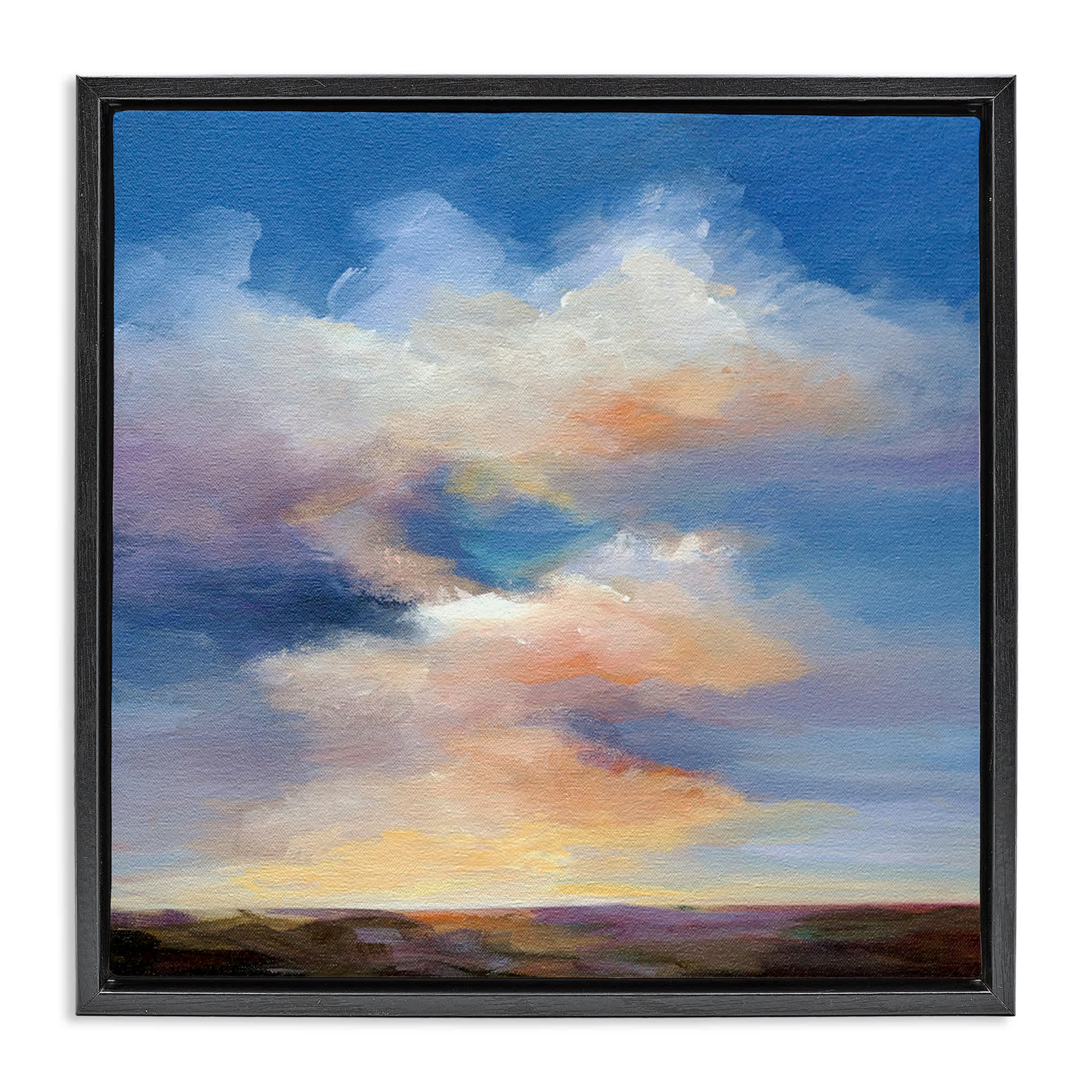 Stupell Industries BS-804-FFB-17X17 Luminous Sunset Clouds Black Framed Floater Canvas Wall Art By Karen Hale 18 x 18