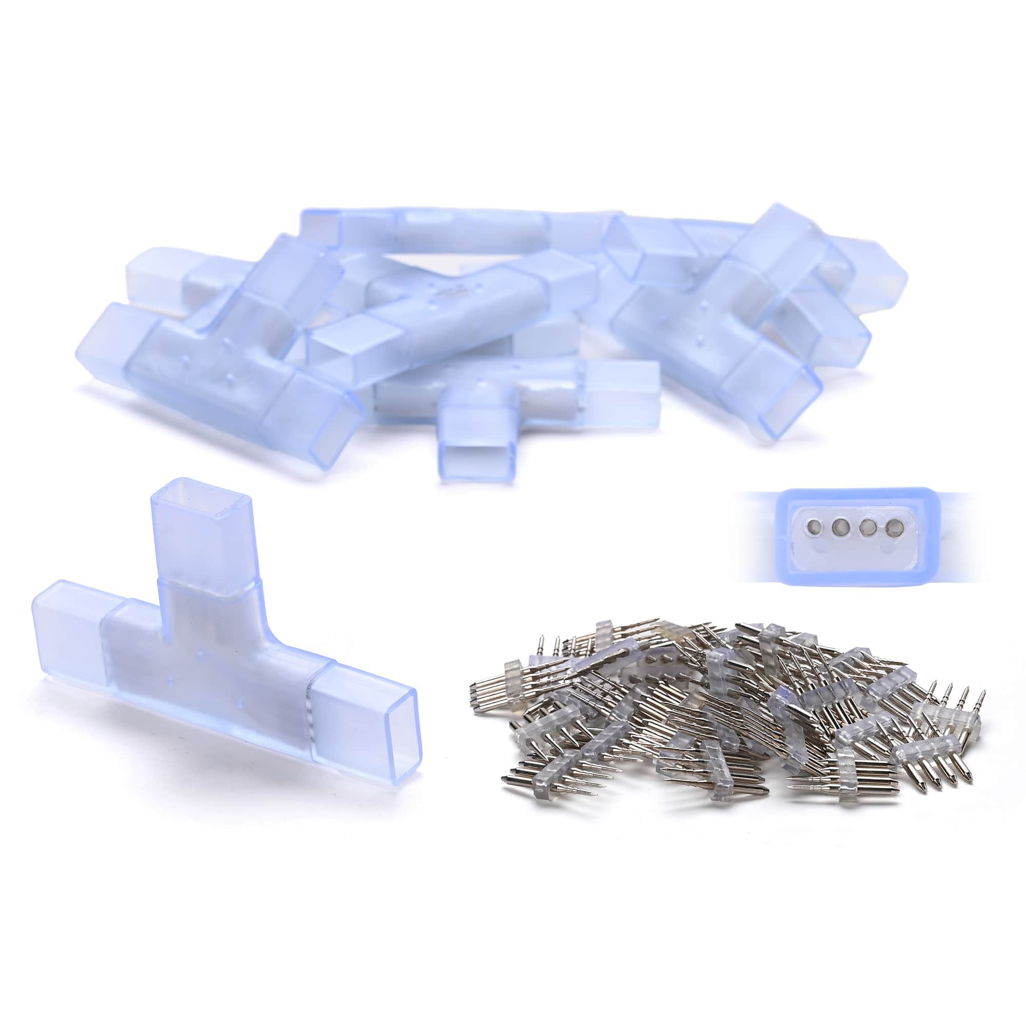 Yescom 11DSL003-TPIN-RGB-LO 2 Pin Connectors Accessories T Shape w/ Pin 7x14mm RGB Neon Rope Light