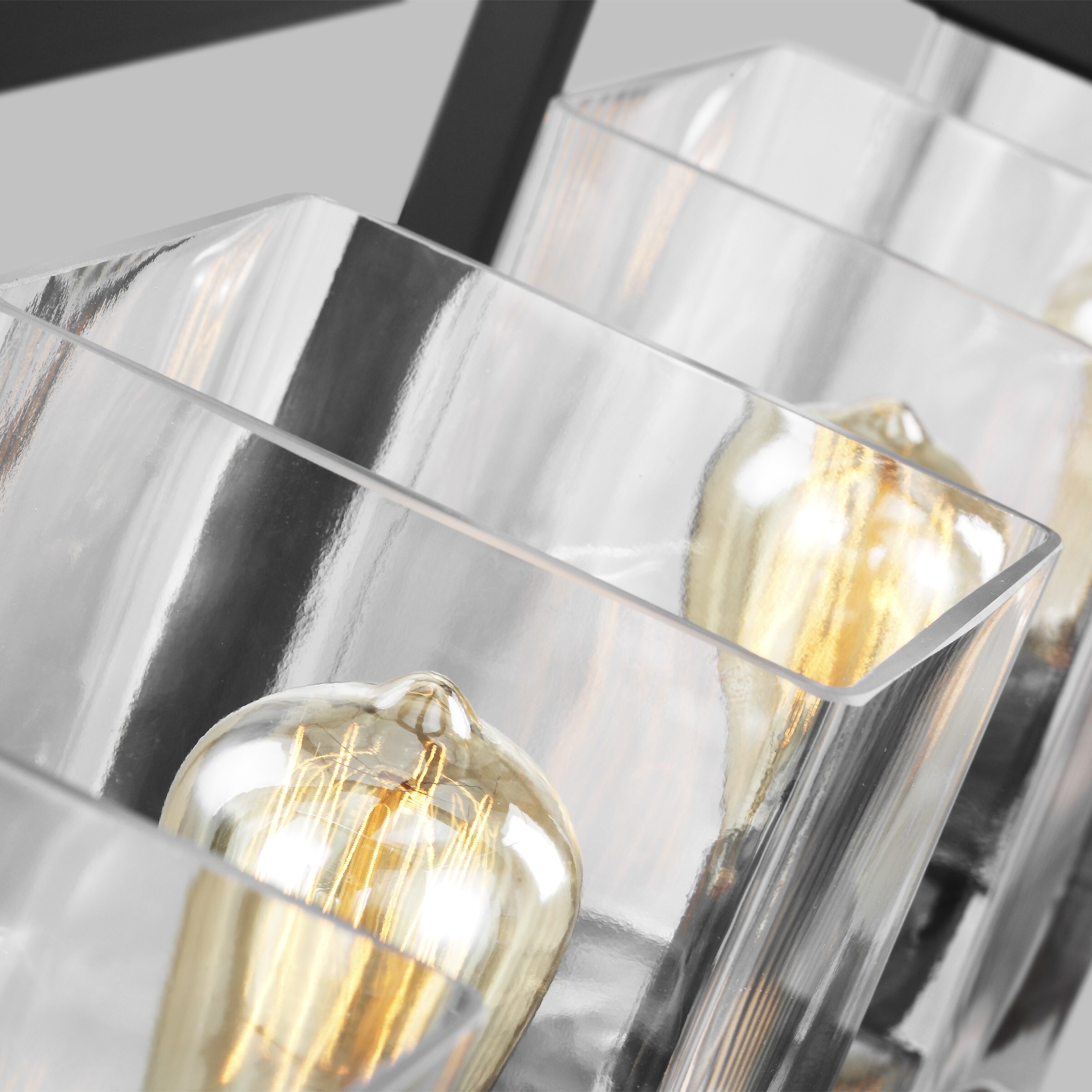 Midnight Black and Clear Glass 4-Light Island Pendant