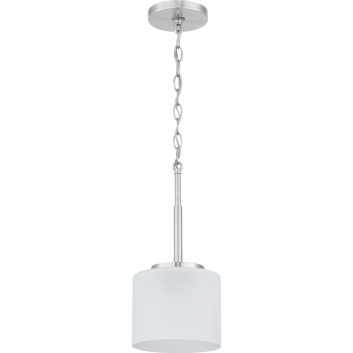 Progress Lighting P500424-009 Rexington 1 -Light Brushed Nickel Modern/contemporary Etched glass Bell Mini Hanging Pendant light
