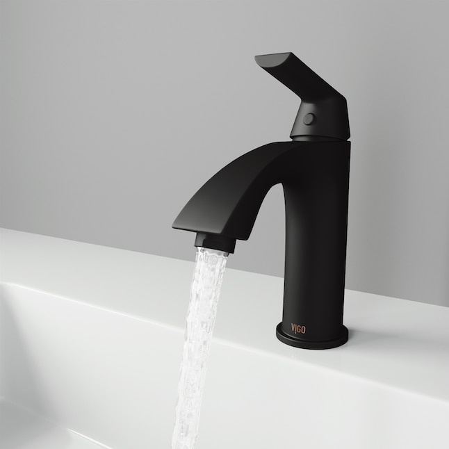 VIGO Penela Matte Black Single Hole 1-handle WaterSense Bathroom Sink ...