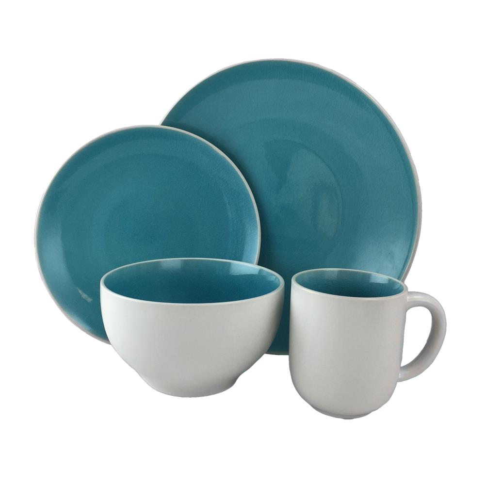 Gibson Elite Blue Stoneware Dinnerware at Lowes.com