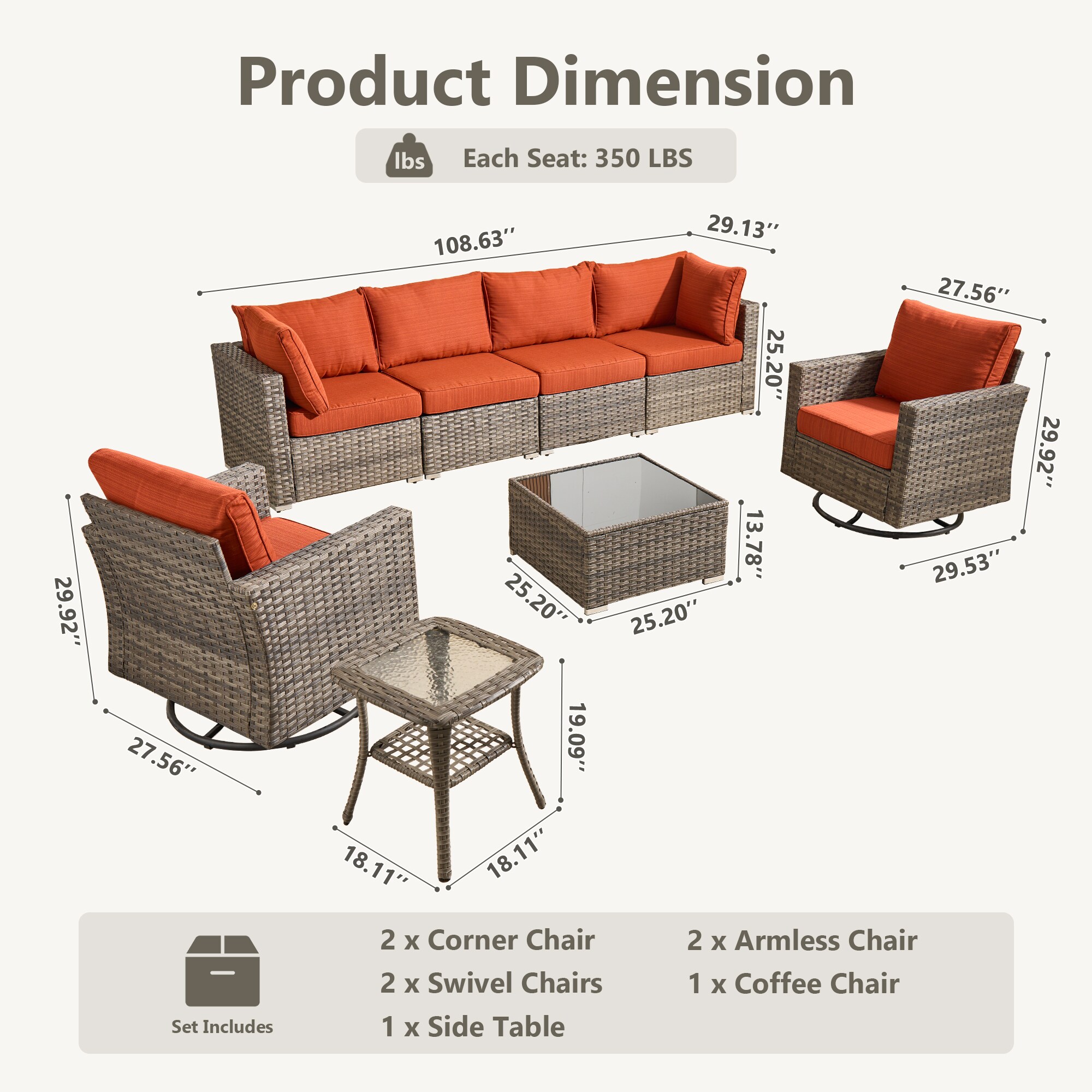 Ovios HP808Y Patio-Sofas-Daybeds - View #7