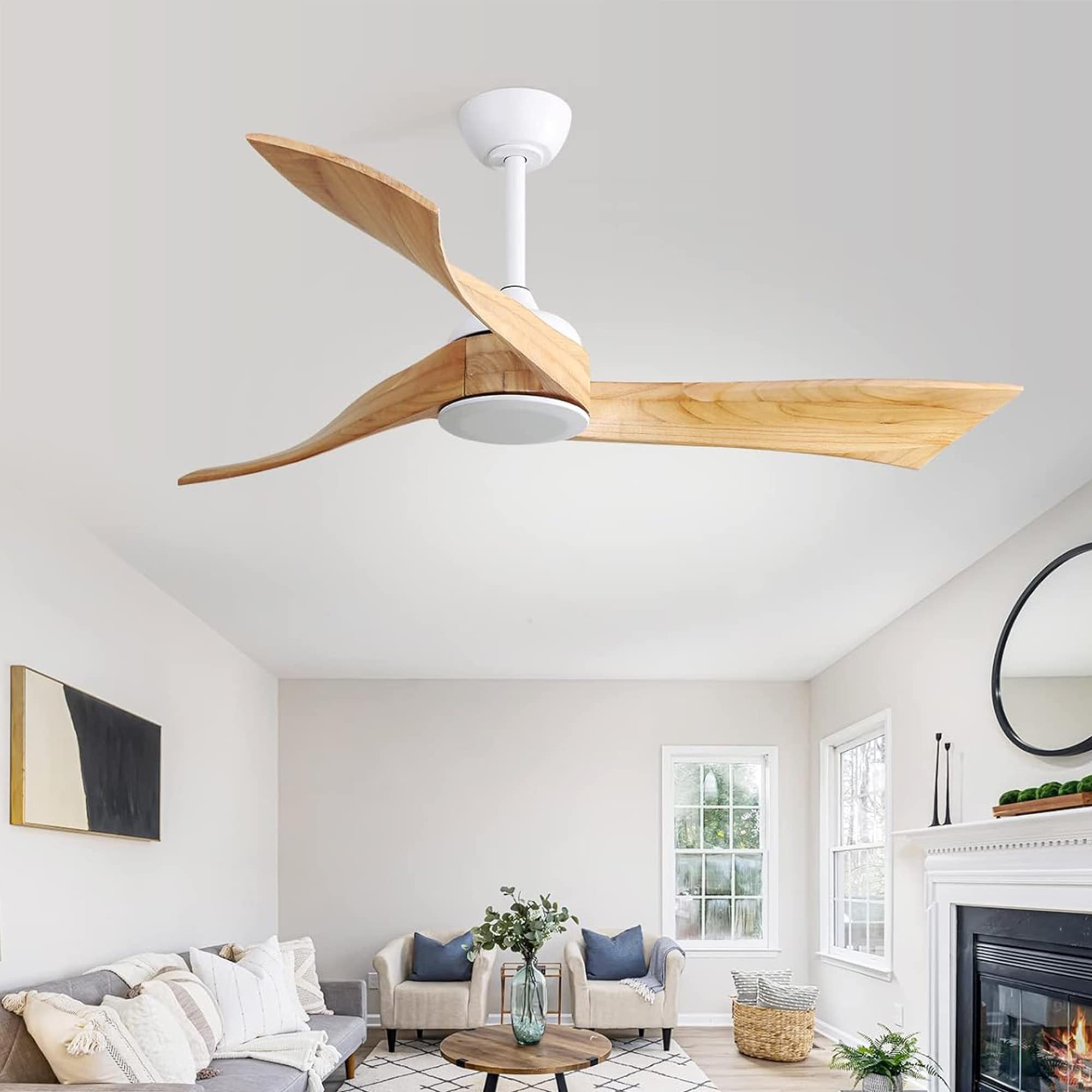 ToolCat BZ-3-118-SN 52-in Integrated LED Outdoor Brown with Brown Blades Ceiling Fan With Light and Remote ( 3 -Blade )