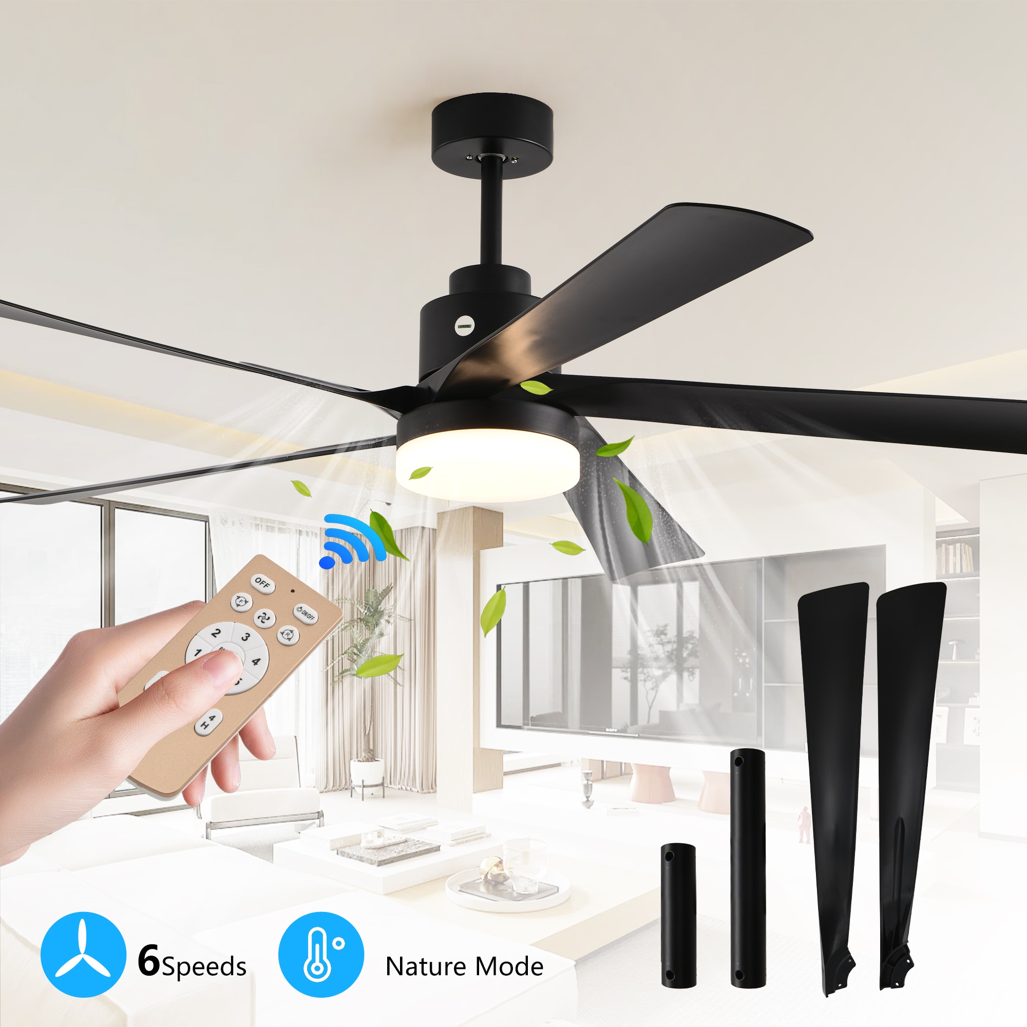 WELLFOR GYH52-1084-5BK Ceiling-Fans - View #12