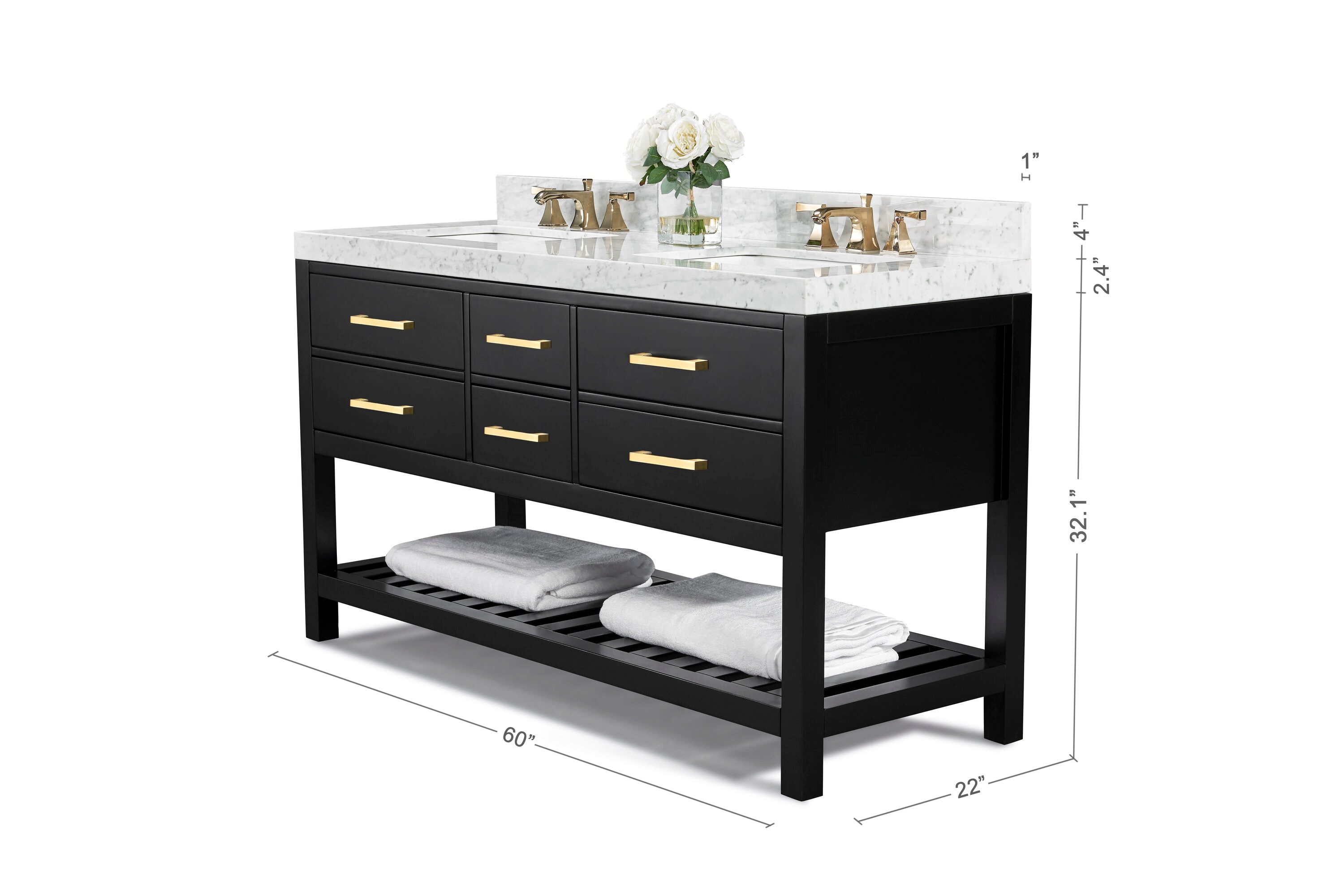 Ancerre Designs VTSELIZABETH60BOCWGD Bath-Vanity-Combo - View #6