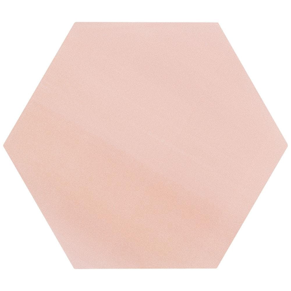 Artmore Tile EXT3RD104957 Sample - Modern hex Rose 8-in x 9-in Matte Porcelain Brick look Floor and Wall Tile