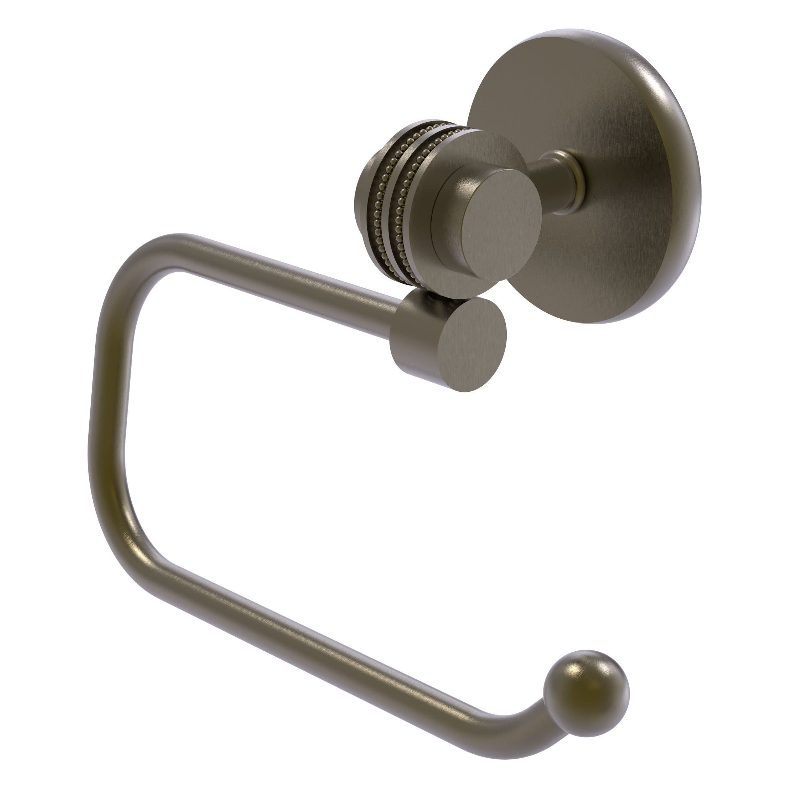 Allied Brass 7224ED-ABR Satellite Orbit Two Antique Brass Wall mount Single post Toilet Paper Holder 1 -Rolls with Storage