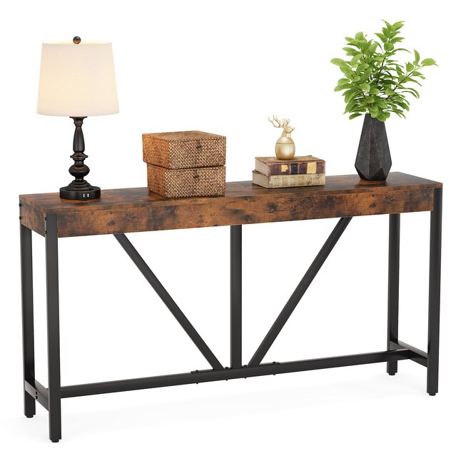 Tribesigns Hoga C0552 Industrial Brown, What Size Lamp For A Sofa Table