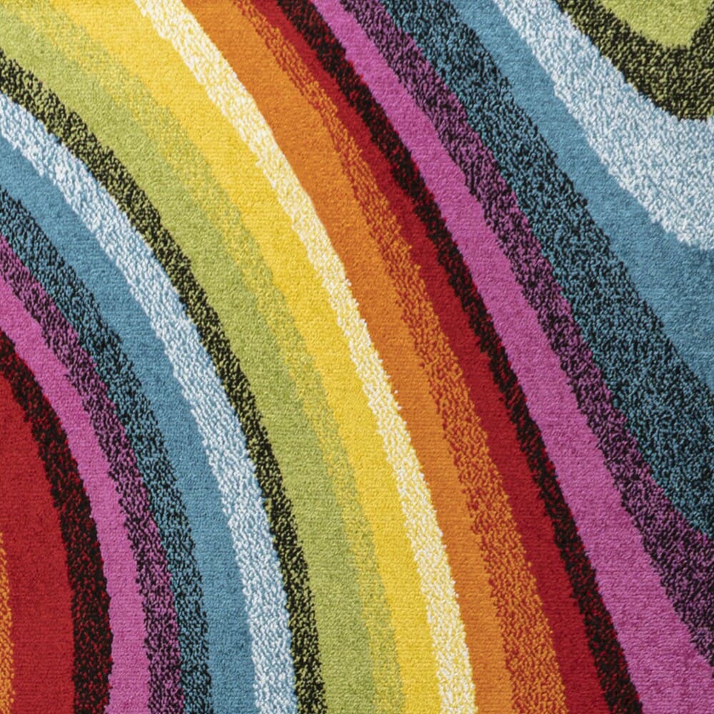 Colorful Abstract Swirl Multicolor 5 x 8 Area Rug