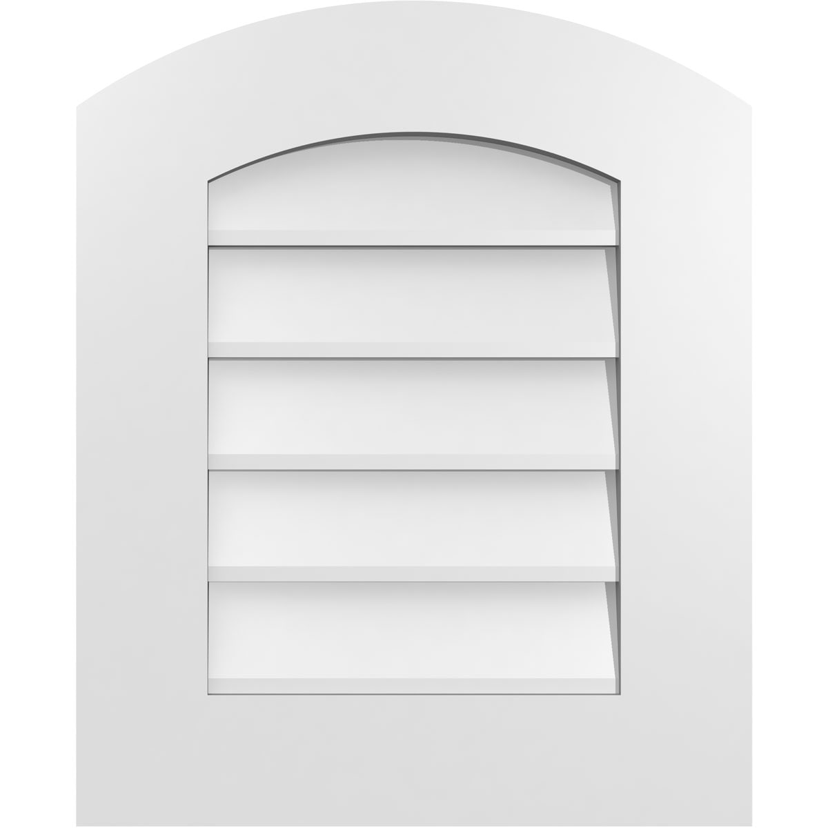 Ekena Millwork GVPAR18X2201SN 18-Inches x 22-Inches Off-white Round top PVC Gable Louver Vent