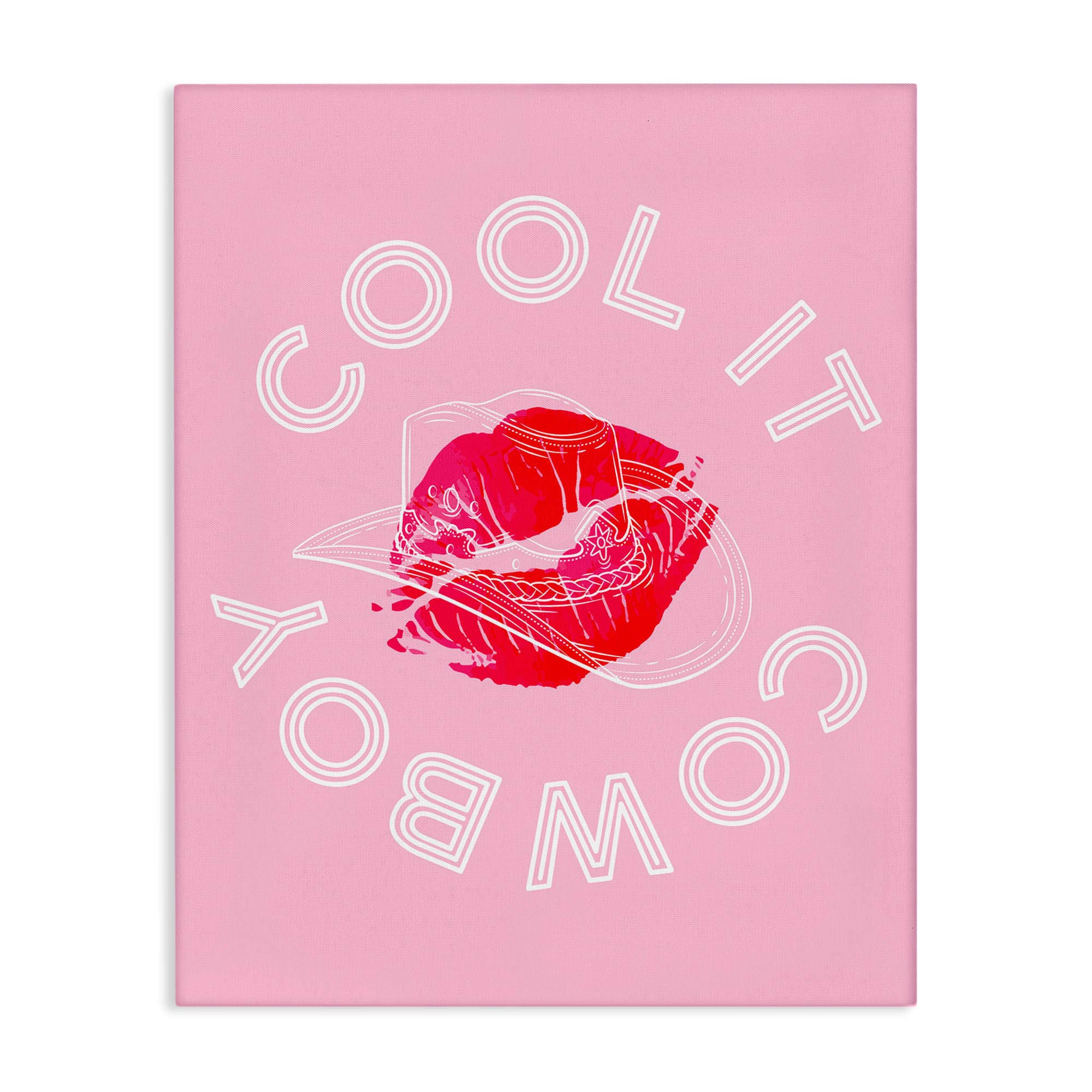 Stupell Industries BT-123-CN-24X30 Cool It Cowboy with Kiss Canvas Wall Art By Lil' Rue 24 x 30