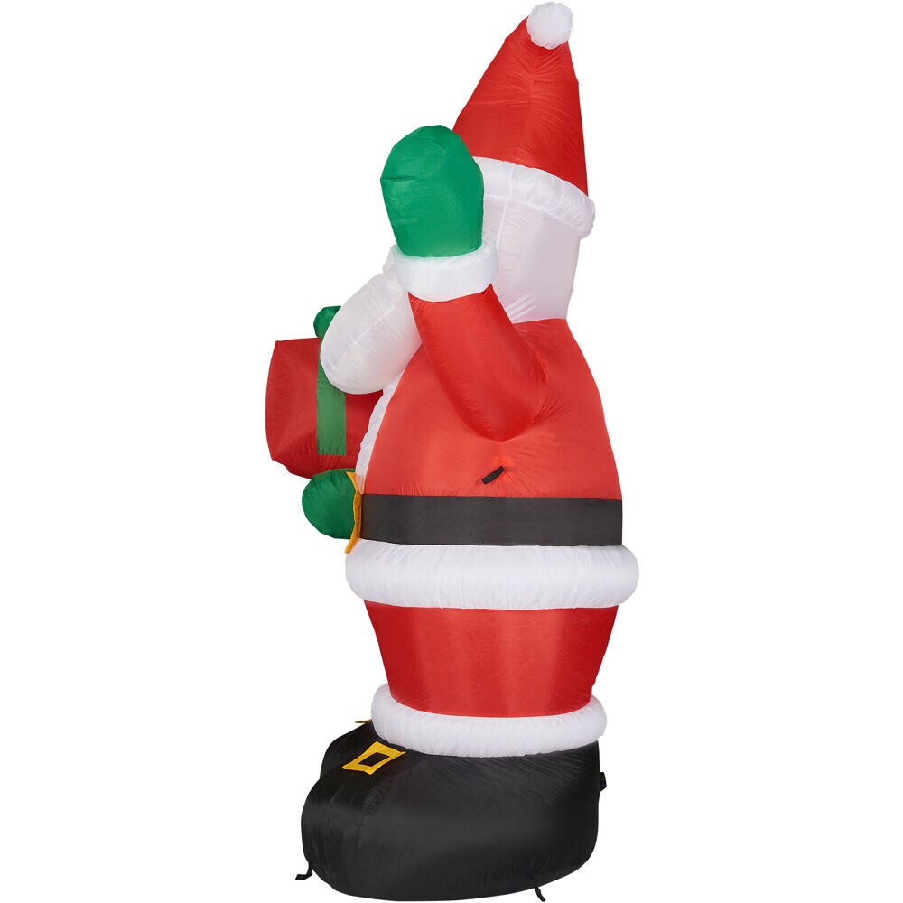 Fraser Hill Farm 10-ft Lighted Santa Christmas Inflatable in the ...