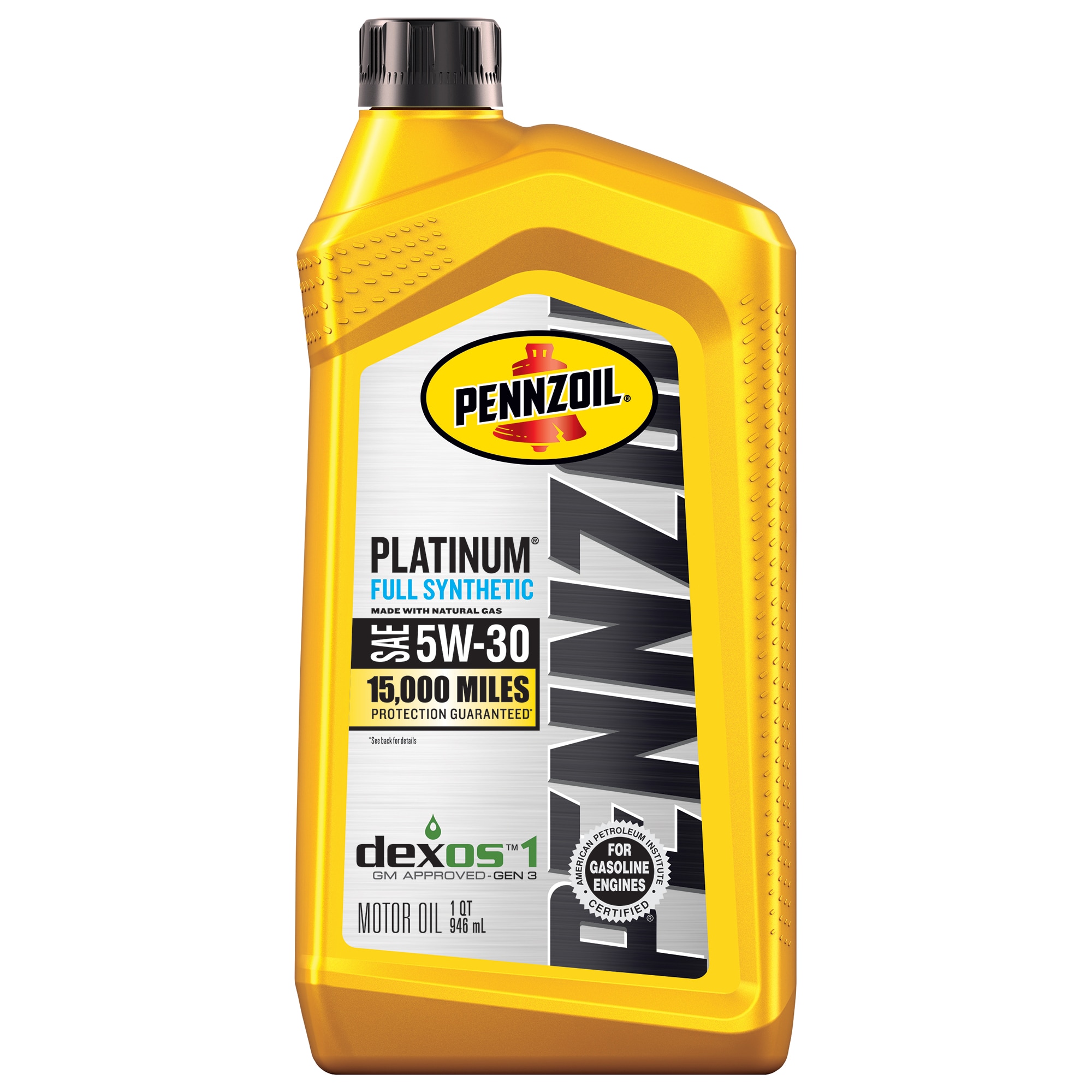 Pennzoil 550022689 1 Quart 5W-30 Platinum Full Synthetic Motor Oil for Gasoline & High Mileage Engines