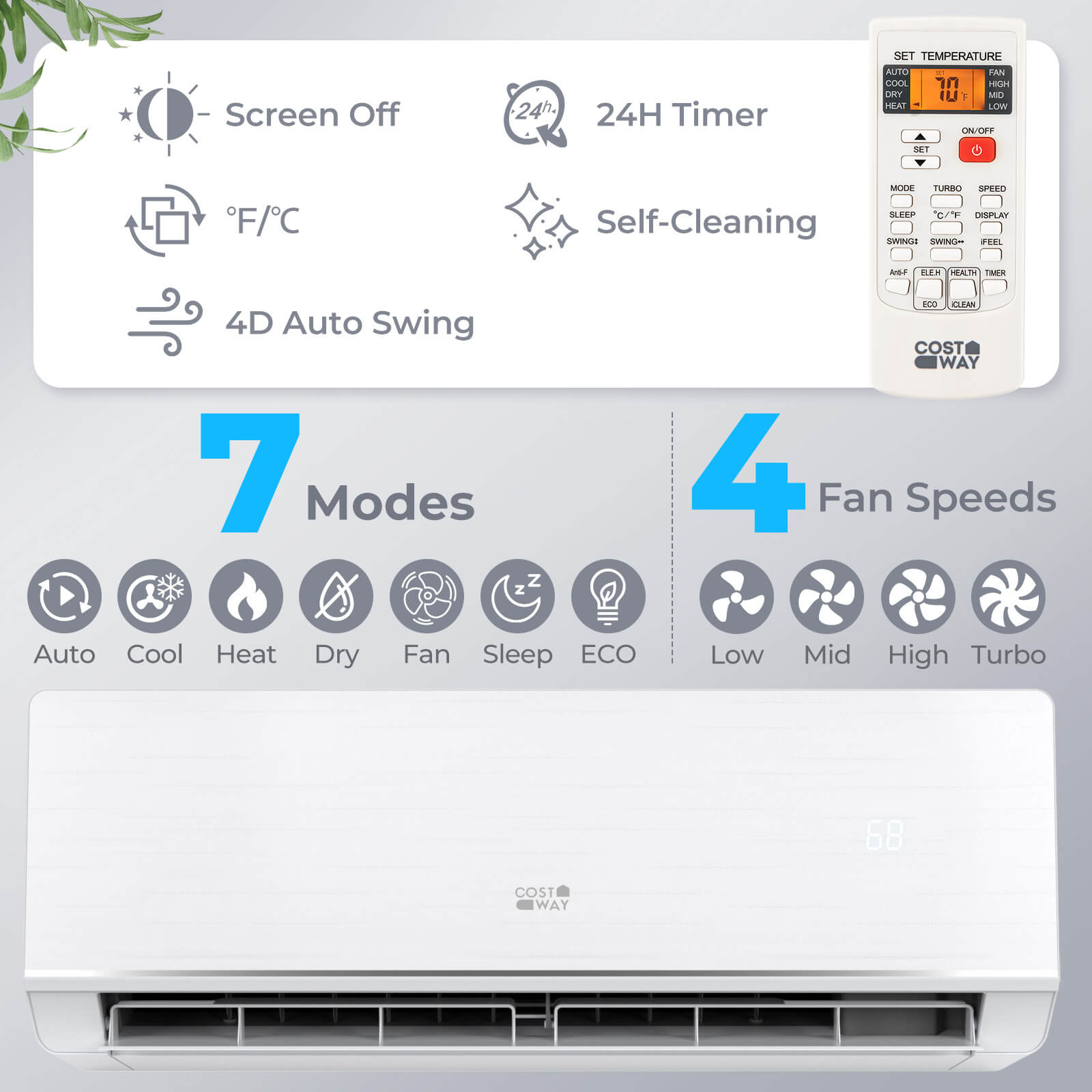 Costway HCST07181 Wall-Air-Conditioners - View #2
