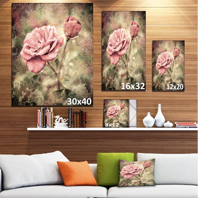 Designart 40-in H x 20-in W Floral Print on Canvas at Lowes.com
