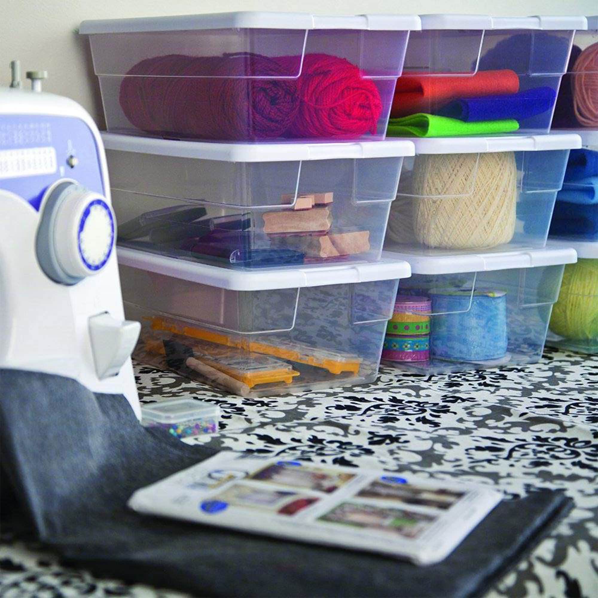 Clear Plastic Stackable Storage Containers with Lids, 36 Pack