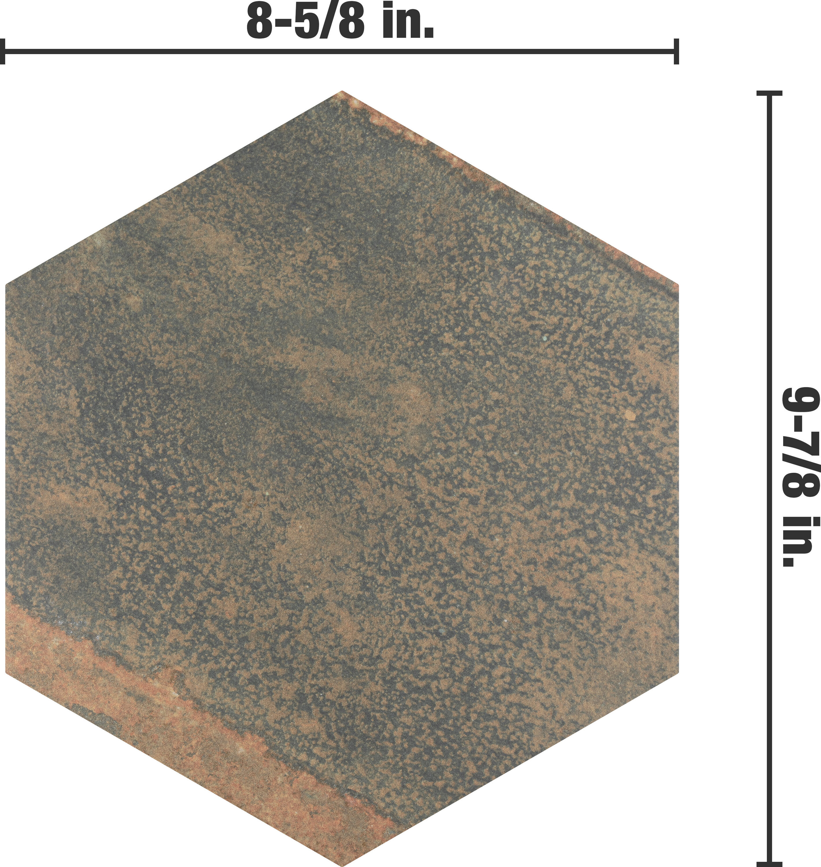 Maheno Hex 9.88" x 8.63" Matte Porcelain Wall & Floor Tile