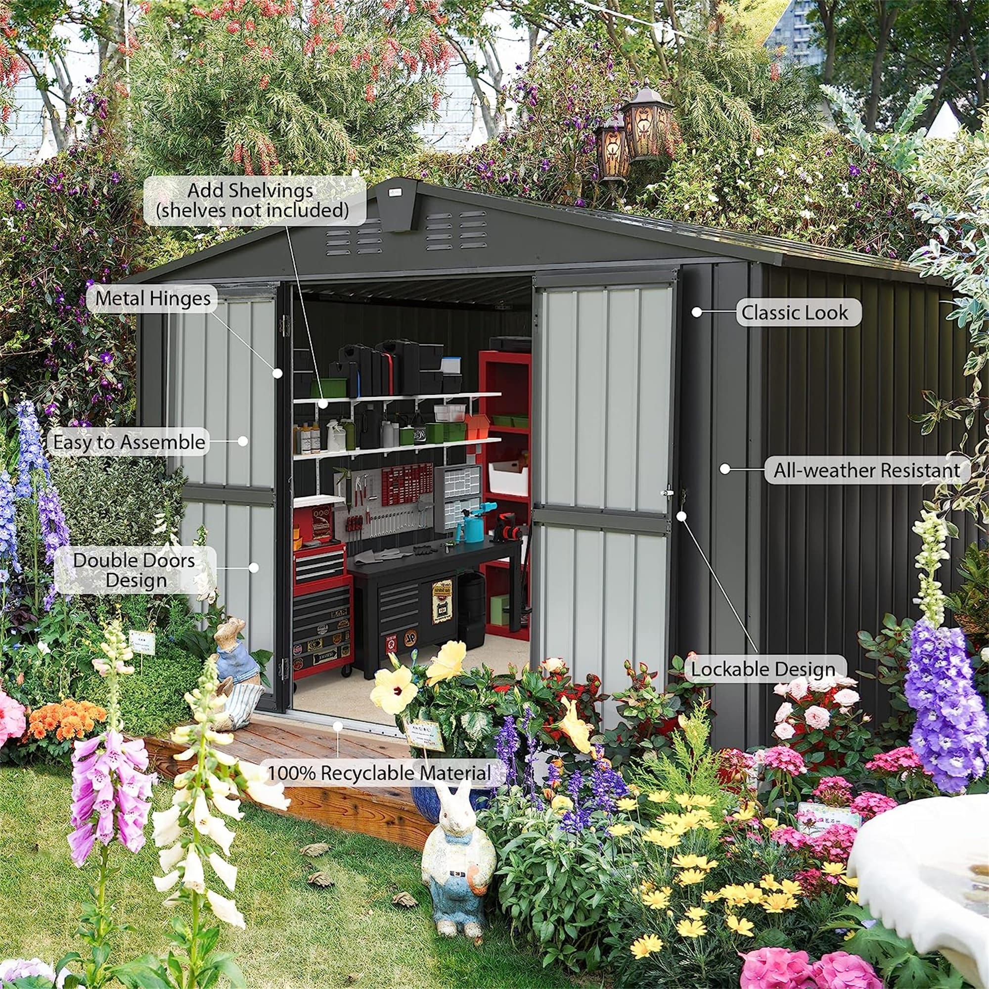 Kahomvis CREF-QP211-32 Metal-Storage-Buildings-Sheds - View #2