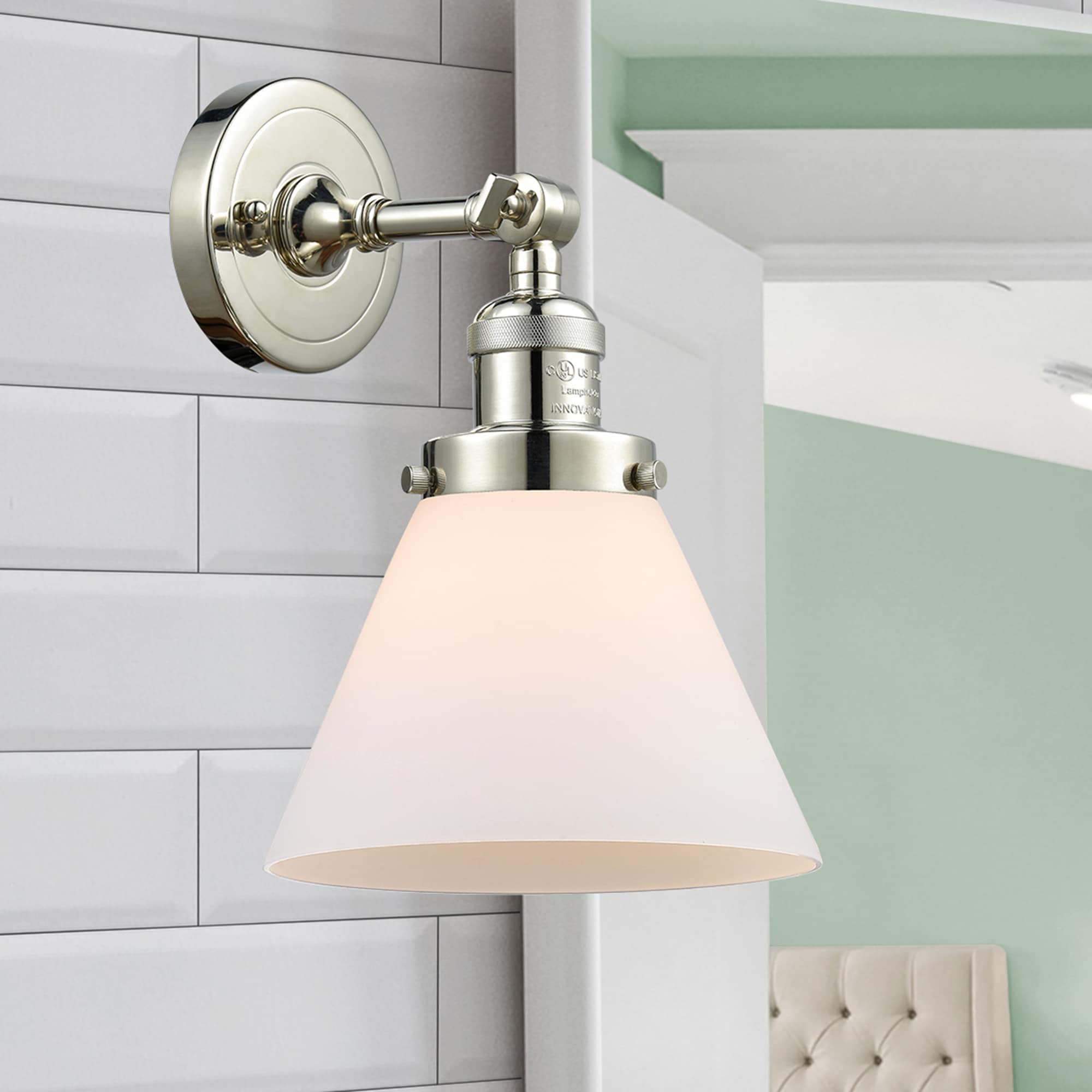 Innovations Lighting 203-PN-G41 Cone 8-in W 1 -Light Polished Nickel Industrial Wall Sconce