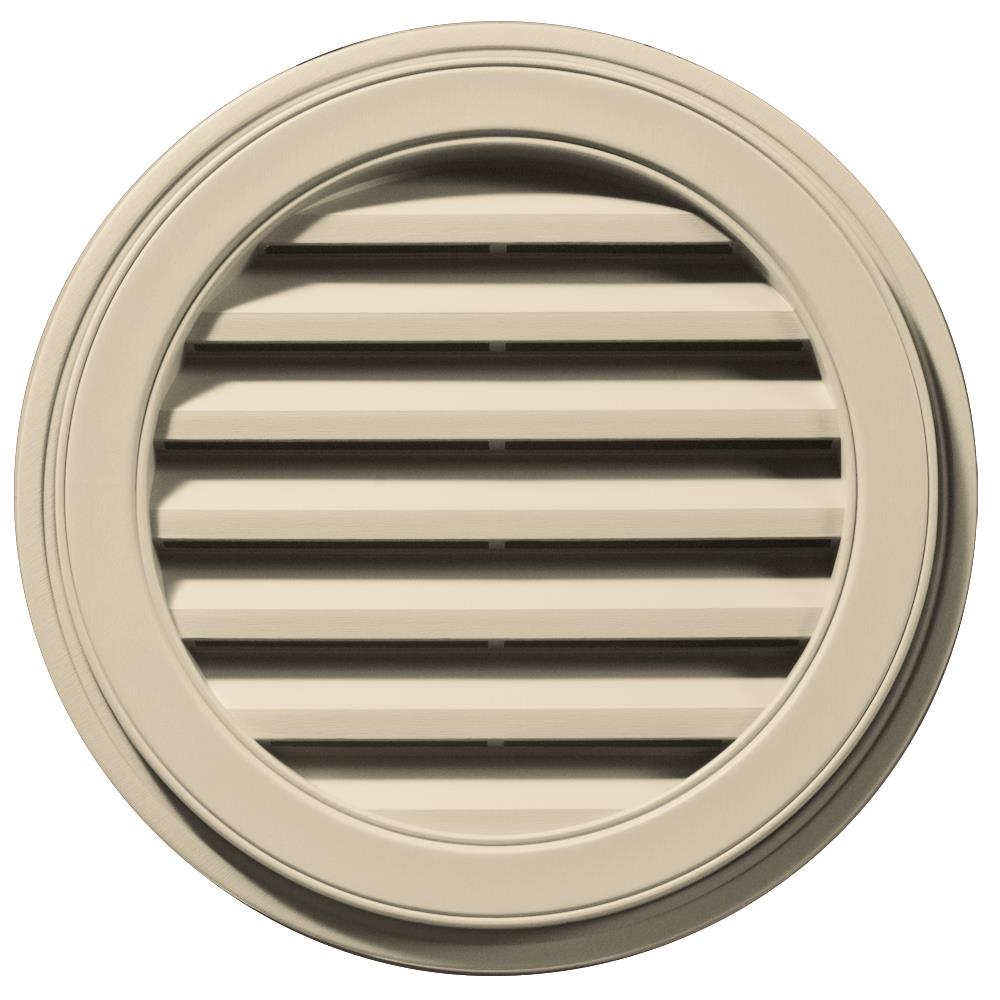 Builders Edge 120032222049 22-in x 22-in Almond Round Vinyl Gable Louver Vent