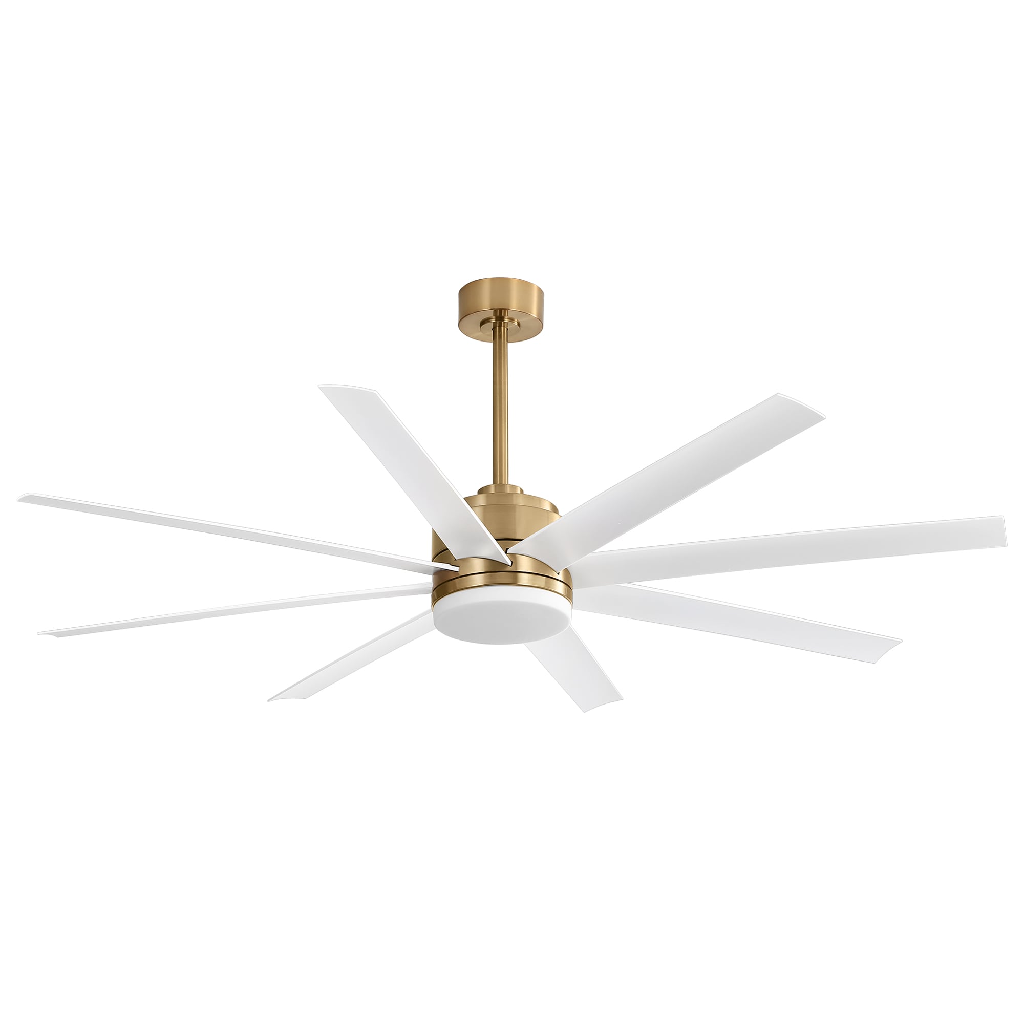 Breezary 65-in Gold Integrated LED Indoor Ceiling Fan with Light and ...