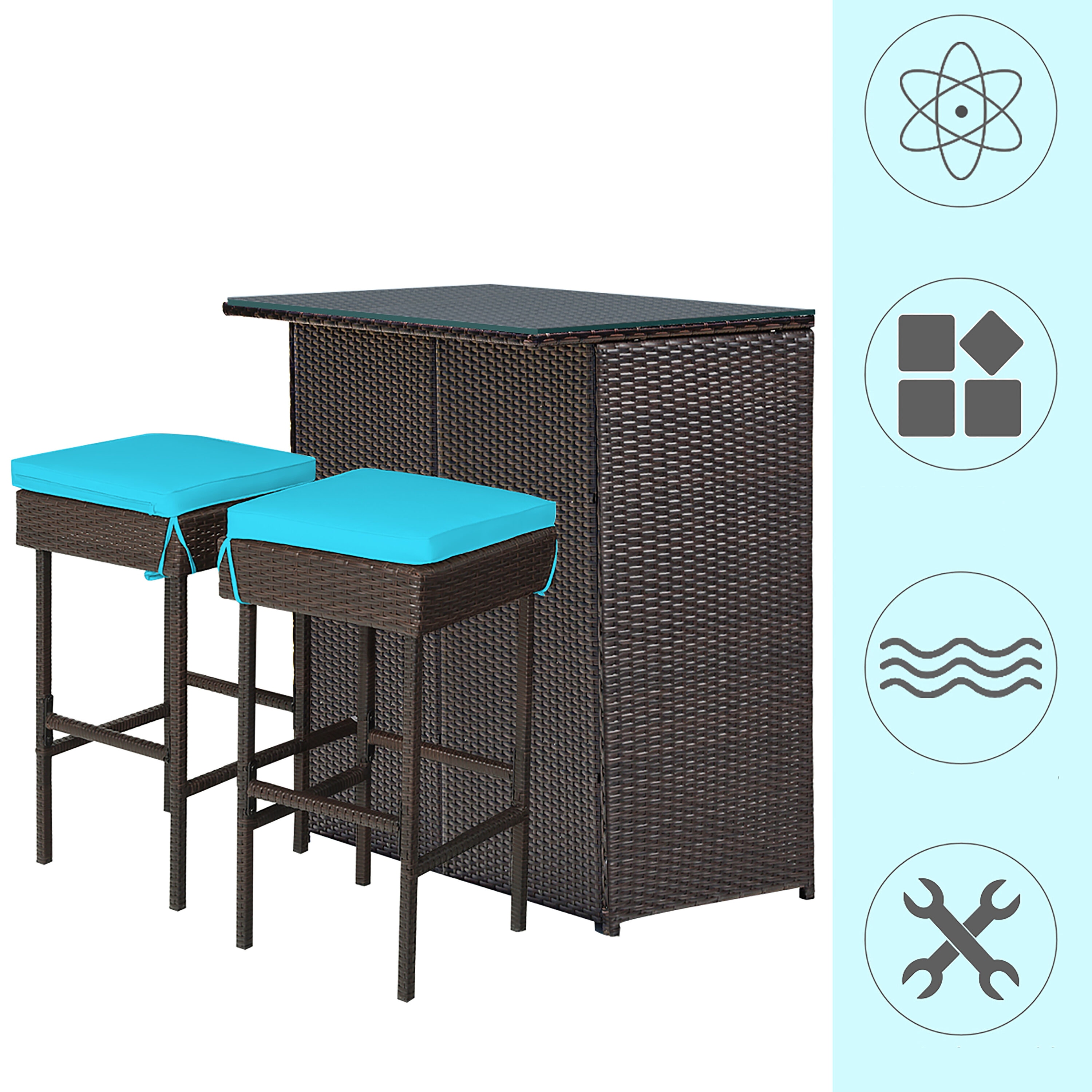 Costway HW62380TU Patio-Dining-Sets - View #4