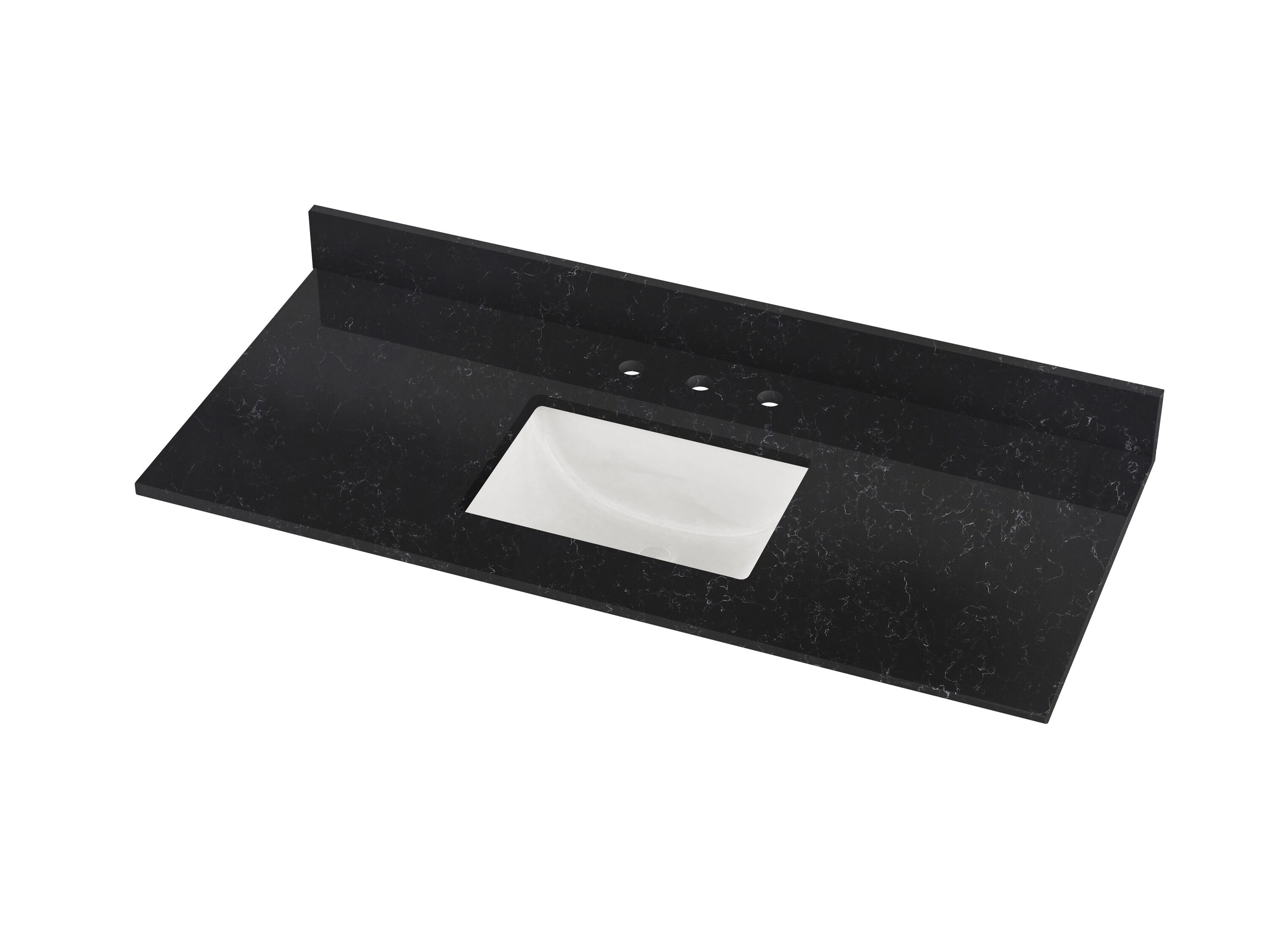Winette 49-in White Quartz Undermount Single Sink Vanity Top