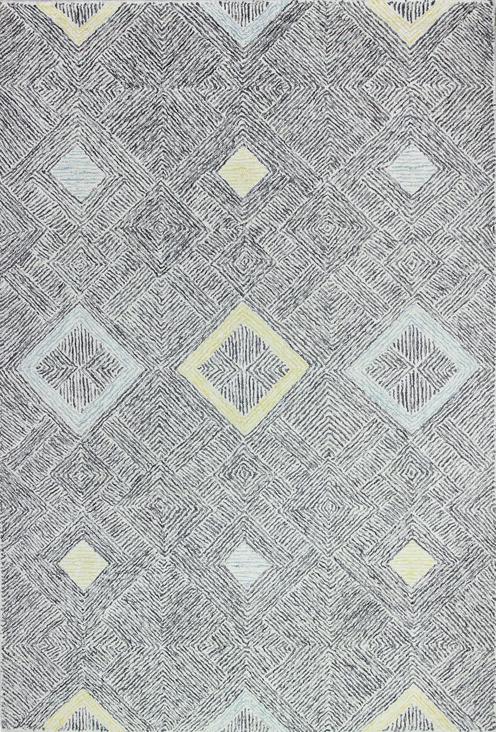 Bashian 649652300610 8 X 10 (ft) Wool Ivory/Grey Indoor Geometric Moroccan Area Rug
