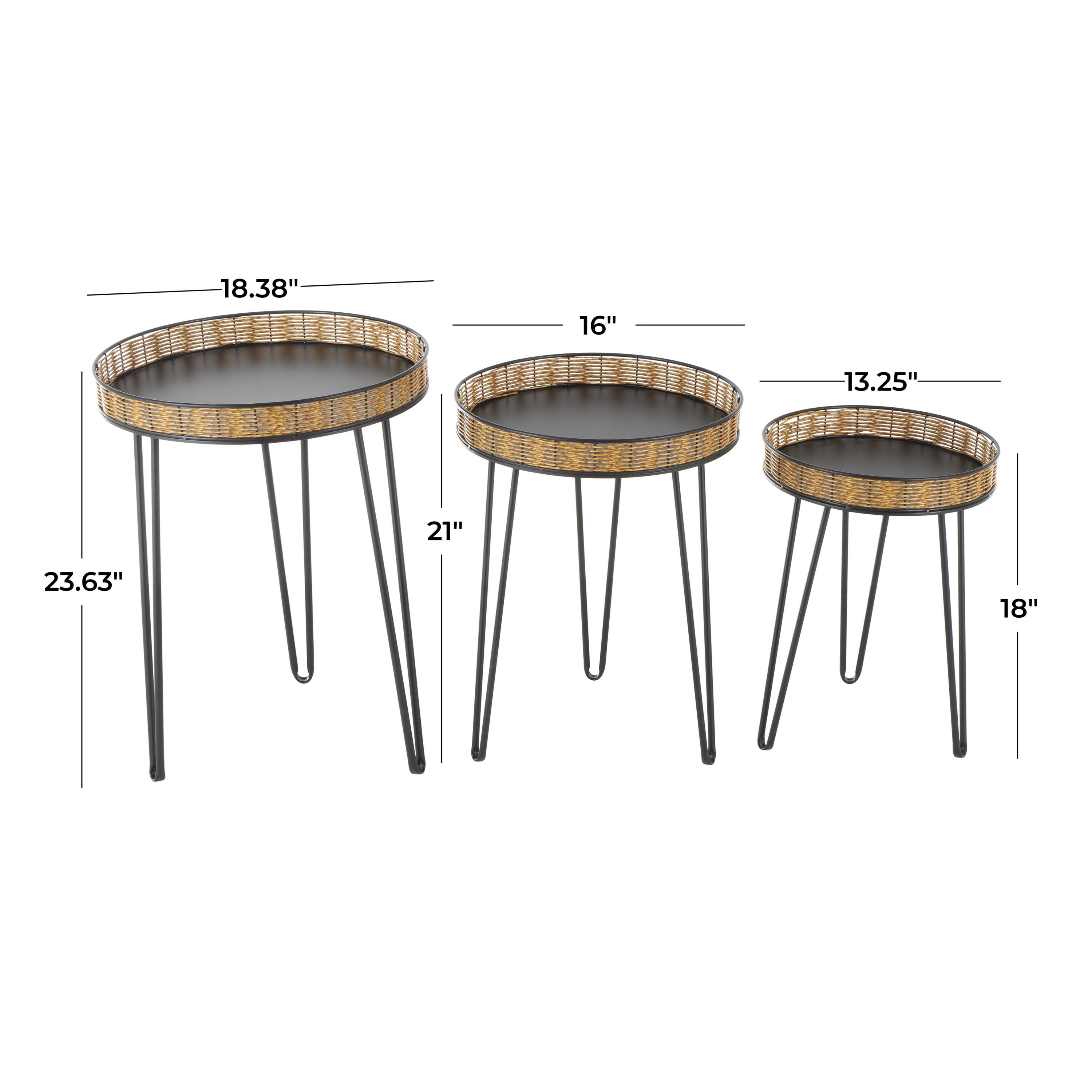 Dimension diagram of Grayson Lane end tables showing sizes
