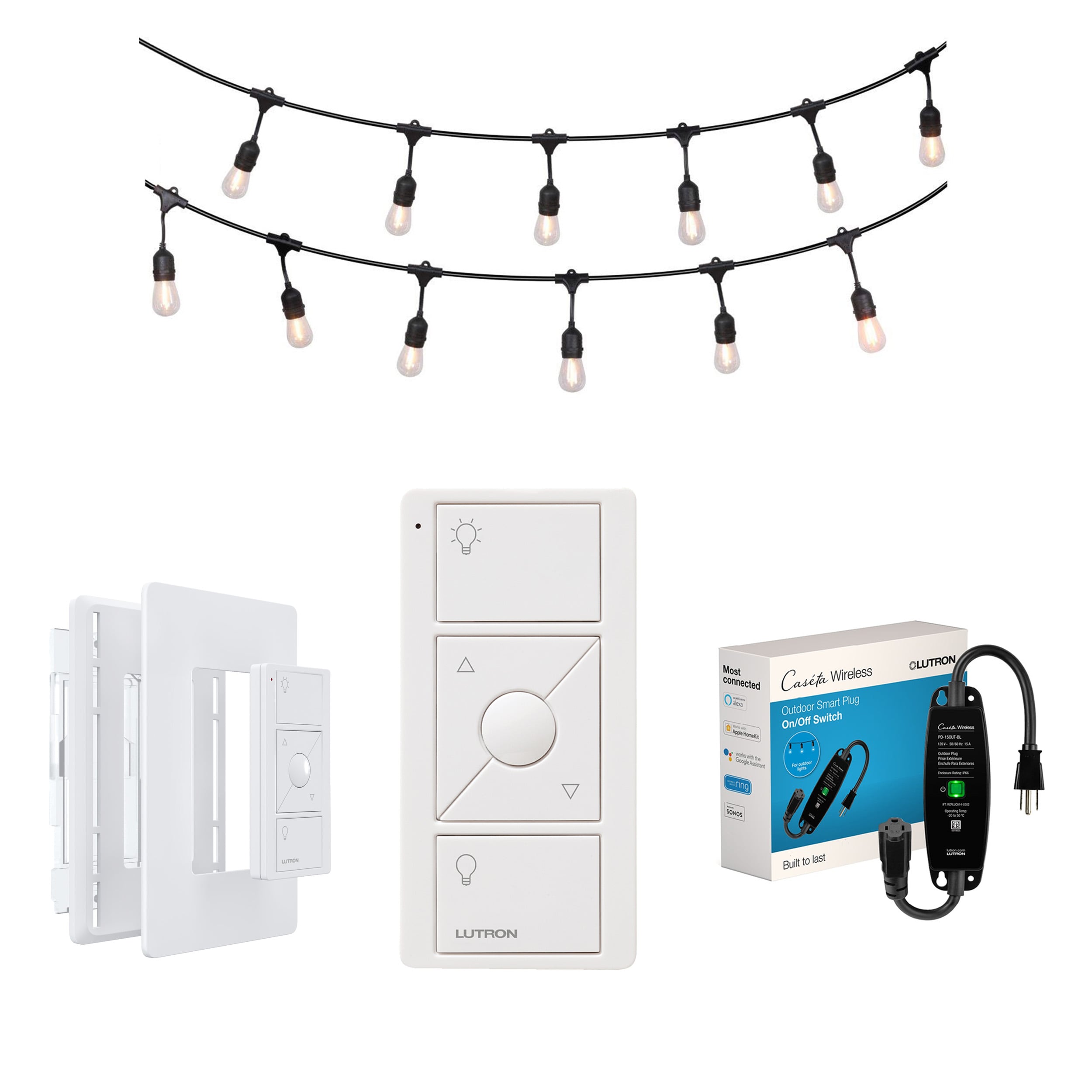 Shop Lutron Caseta Weatherproof Outdoor Smart Plug with Pico Remote for  Landscape and String Lighting Collection at