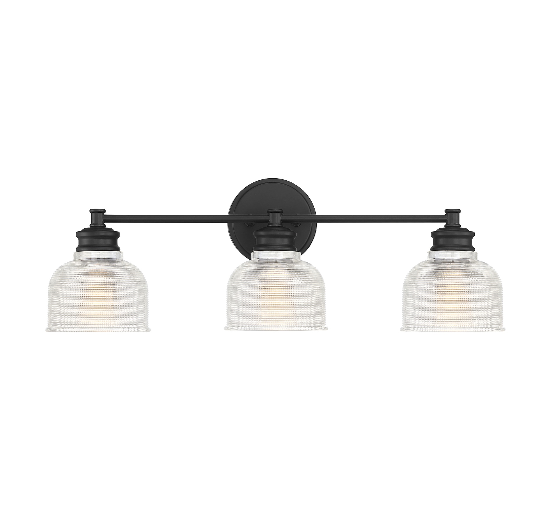 Meridian Lite Trends M80035MBK Meridian 24.25-in 3 -Light Matte Black Farmhouse Vanity light
