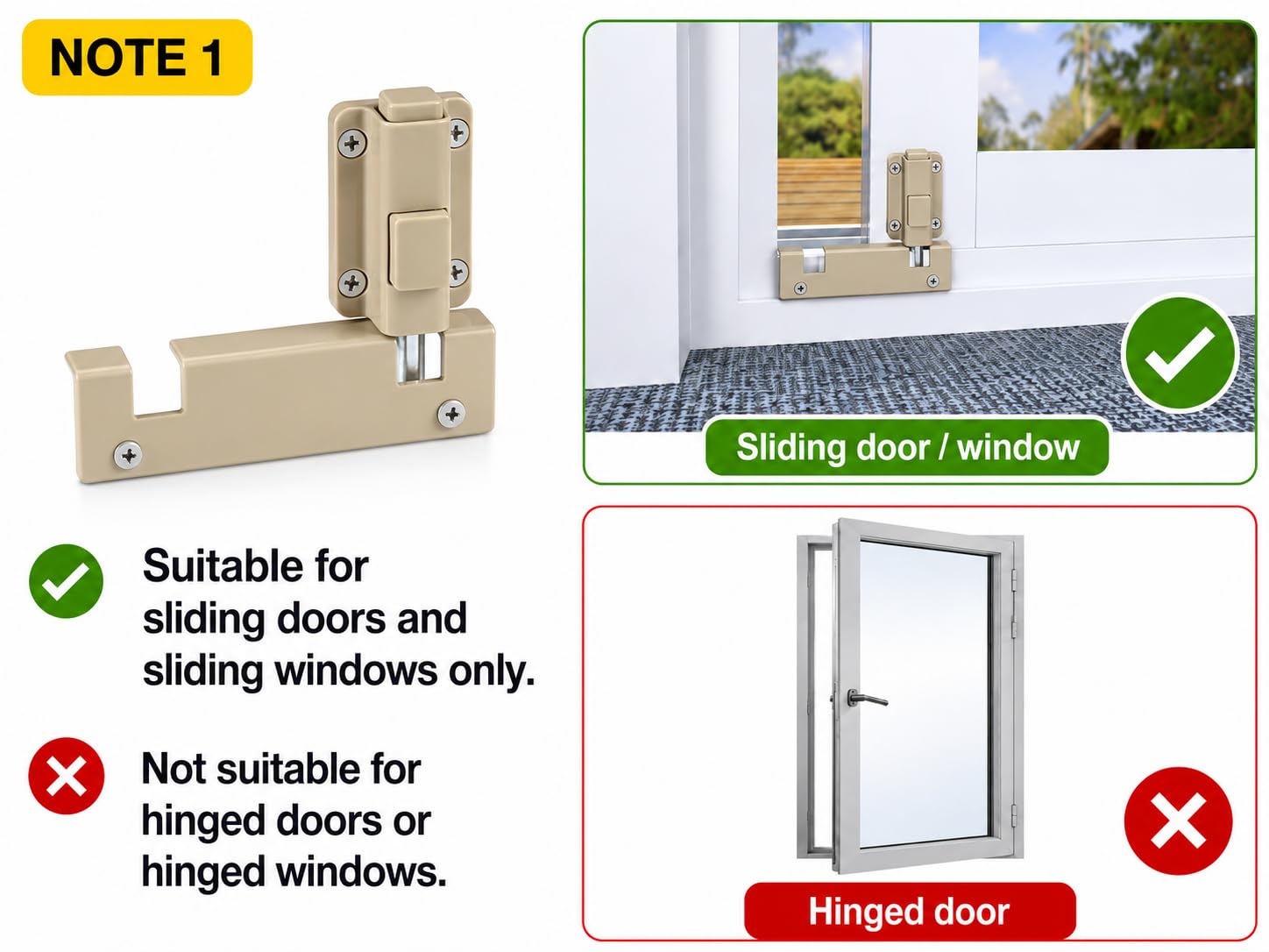 LAIFUCAM LLA0812J159 Horizontal-Sliding-Window-Sash-Locks - View #3