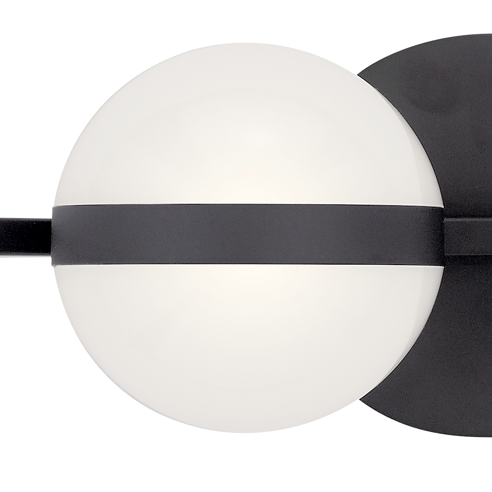 Brettin Matte Black 4-Light LED Bathroom Vanity with White Acrylic Shade