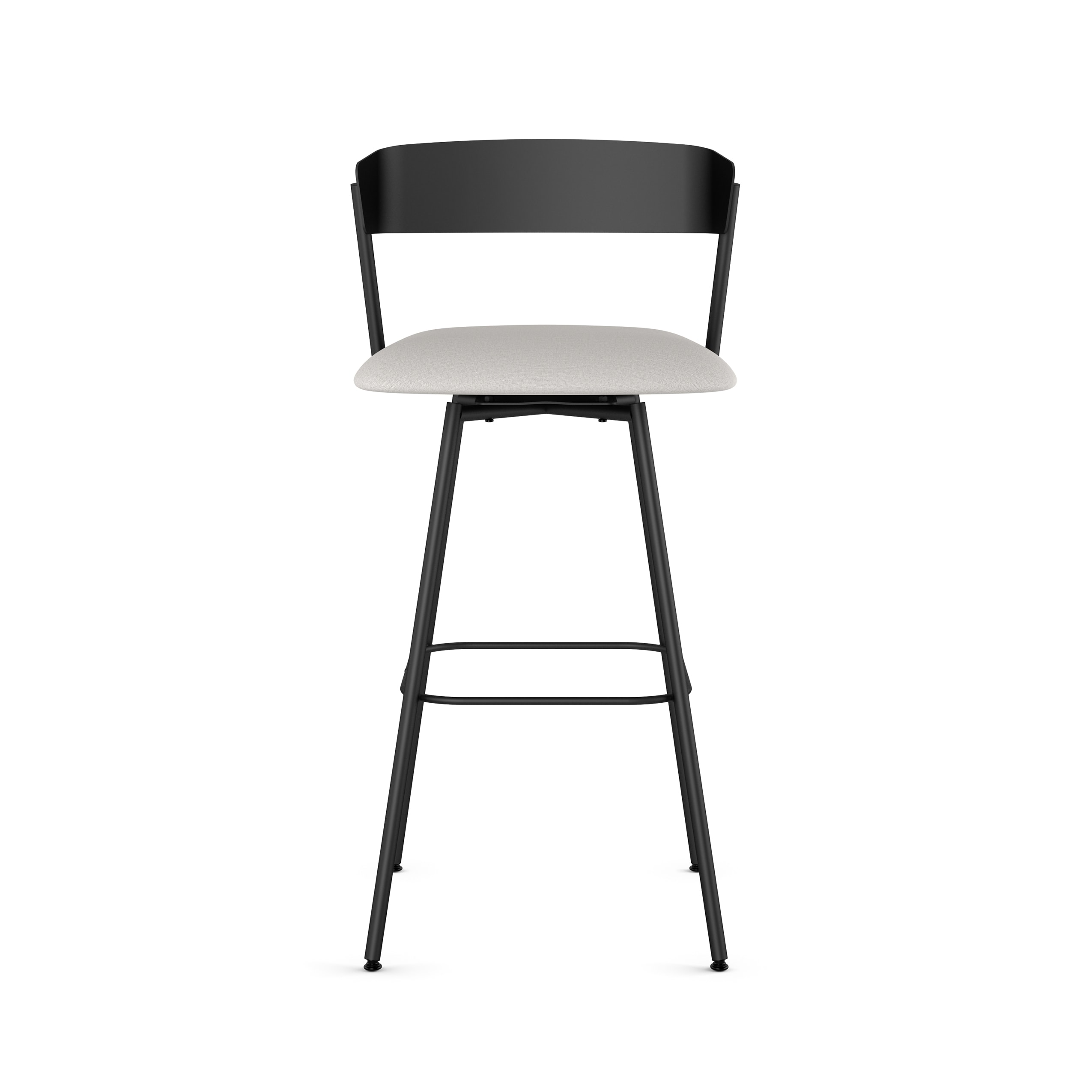 Ludwig Light Grey Swivel Counter Stool with Black Metal Frame