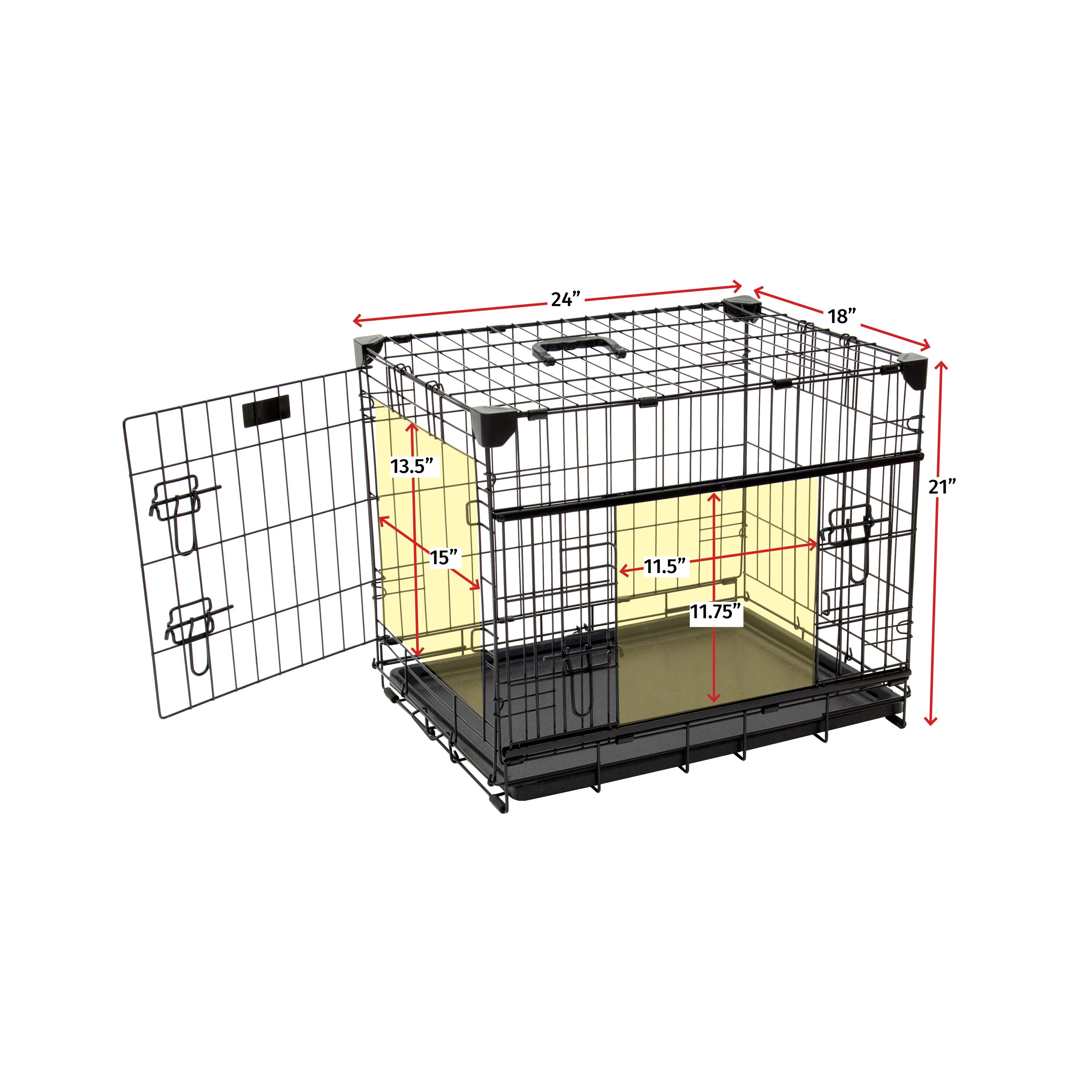 Pet Essentials Wire Dog/Cat Crate Small 2-ft L x 1.5-ft W x 1.6-ft H