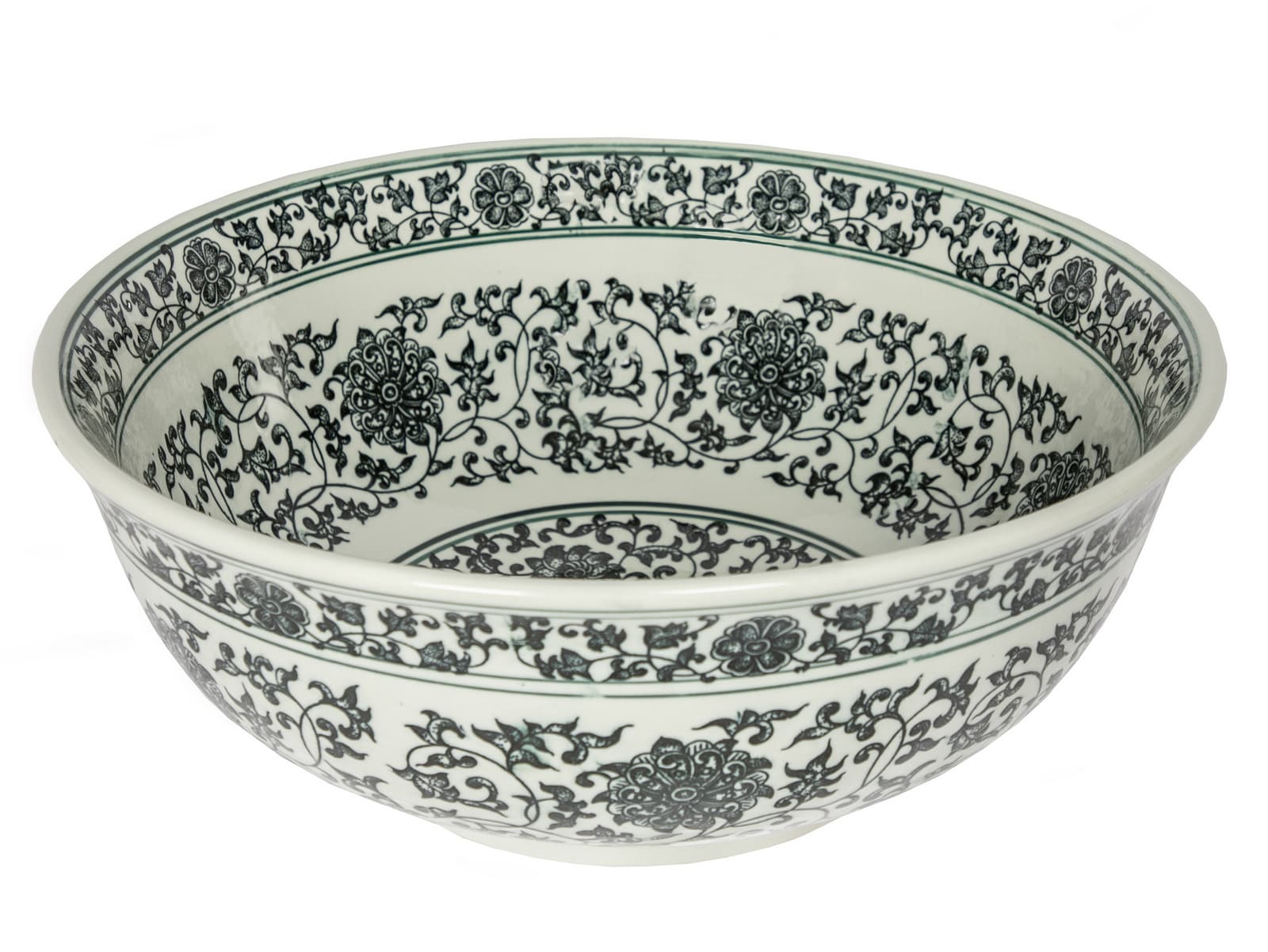 Eden Bath EBPS06 Vitreous china Vessel Round Traditional Black/White Bathroom Sink ( 16.375-Inches x 16.375-Inches )