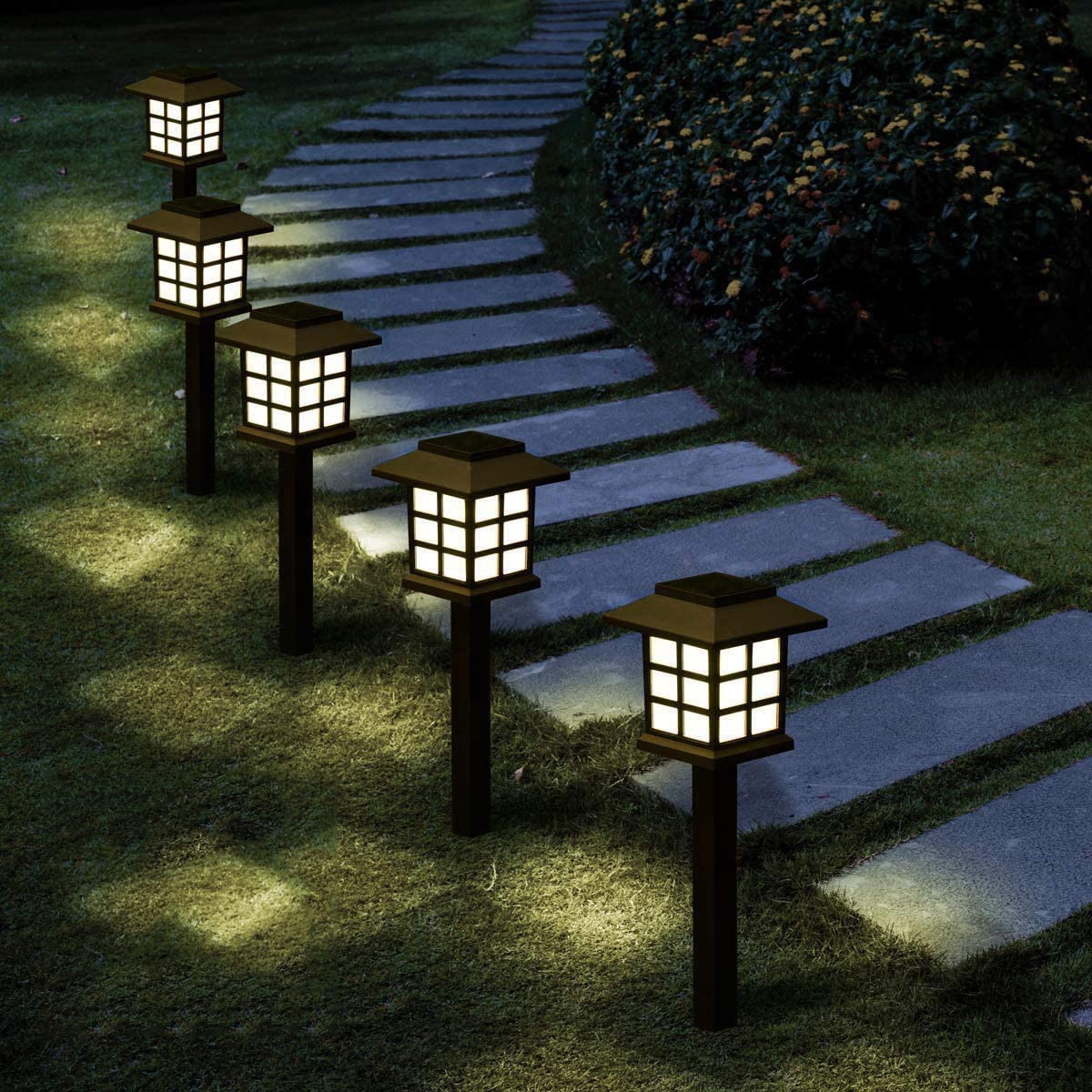 8 Pack Pathway Solar Lights w/7 Color Changing Outdoor Garden Stake Waterproof 