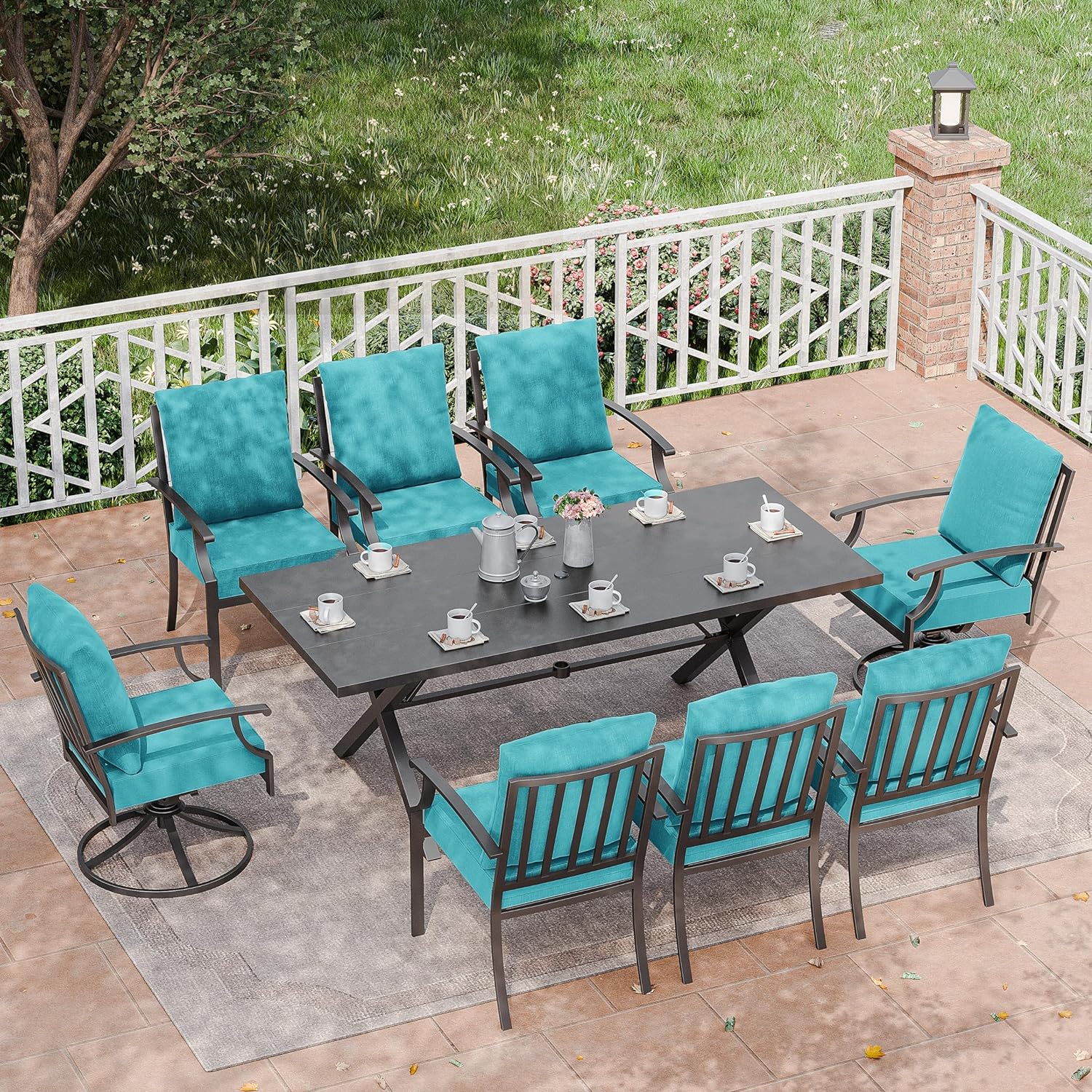 ALAULM LS-6&2DM-BLUE Patio-Dining-Sets - View #2