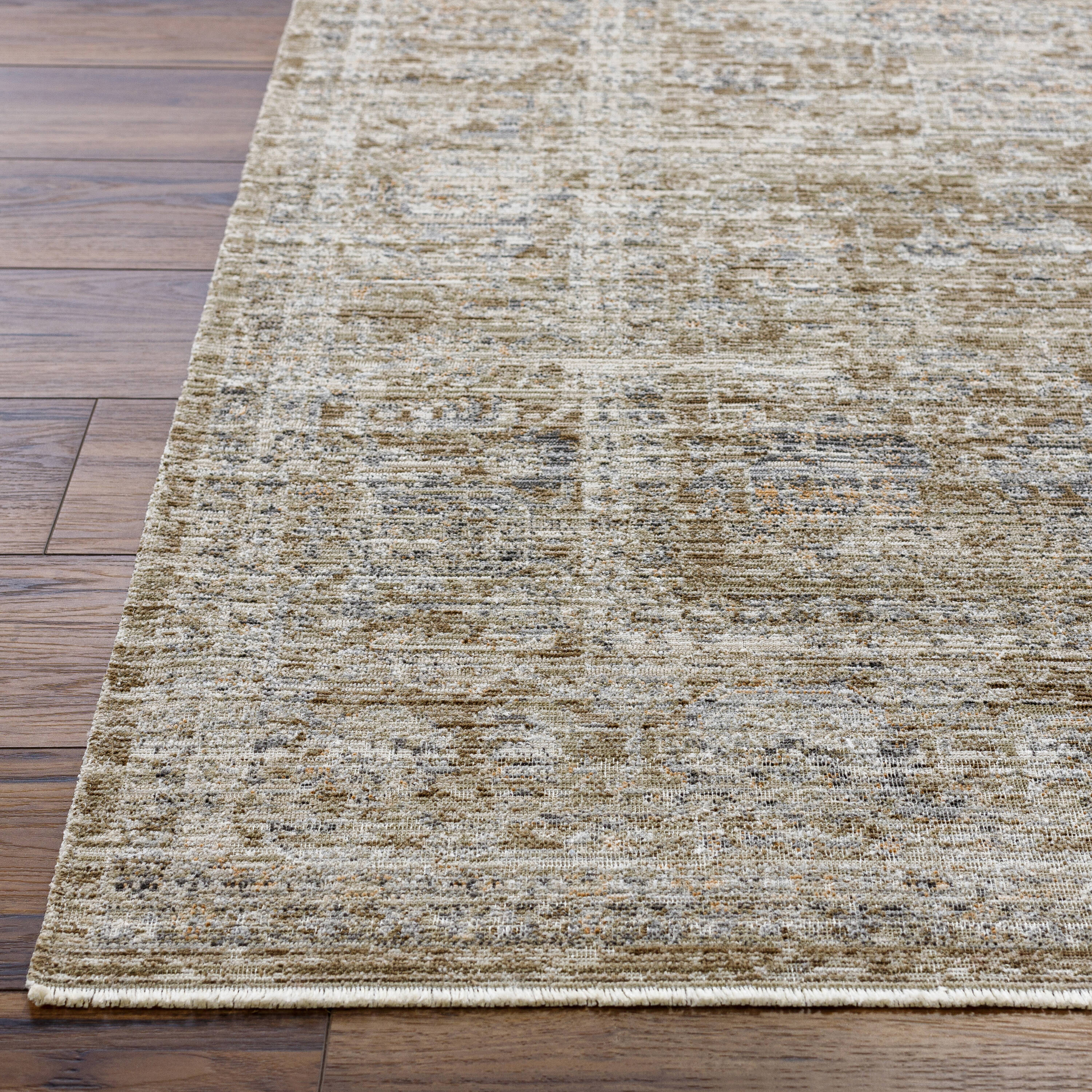 Margaret Taupe and Brown Polyester Medallion Rectangular Area Rug
