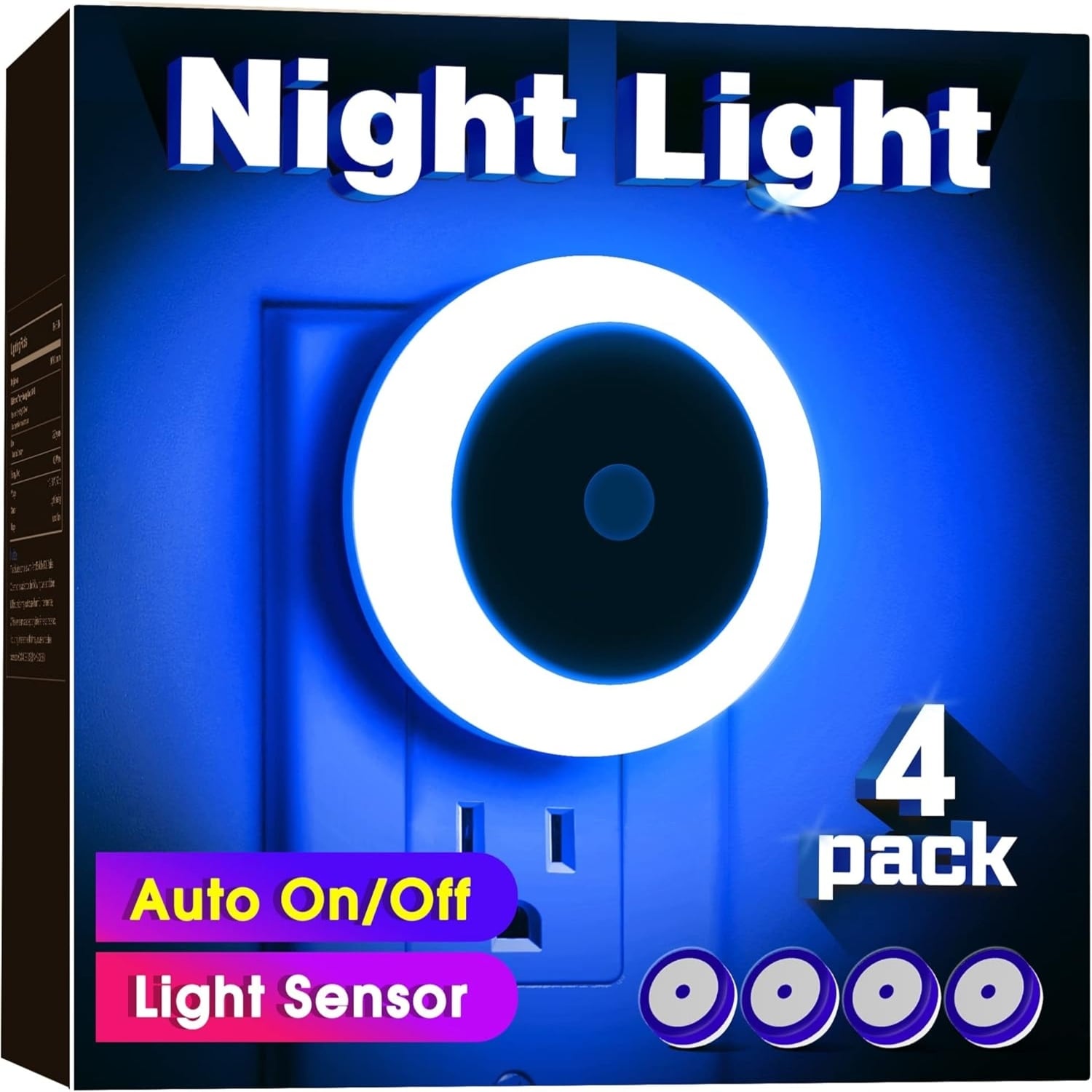 DORESshop LSC-BRNL003B-4N Blue LED Night Light 4 Pack Plug in Wall Light for Kids Adults Hallway with 06W 60LM