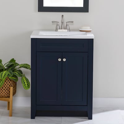 U-Eway 48 Bathroom Vanity Modern Pedestal Cabinet Set, MDF Wood 20-inch  Deep,Countertop,1 Main Cabinet 2-Doors and 2-Drawers with Mirror,2 x Side